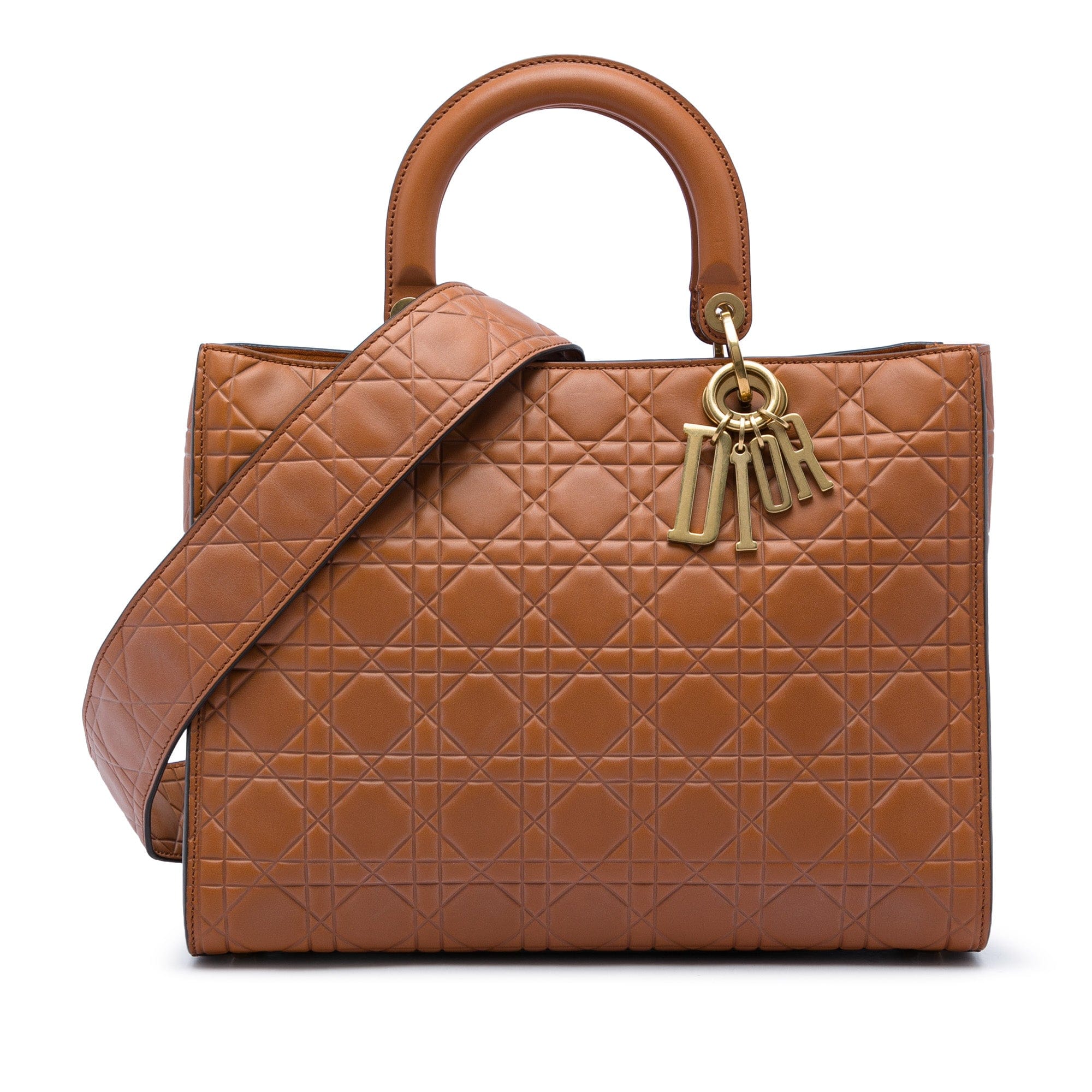 Dior Large Ultra Matte Calfskin Cannage Embossed Lady Dior