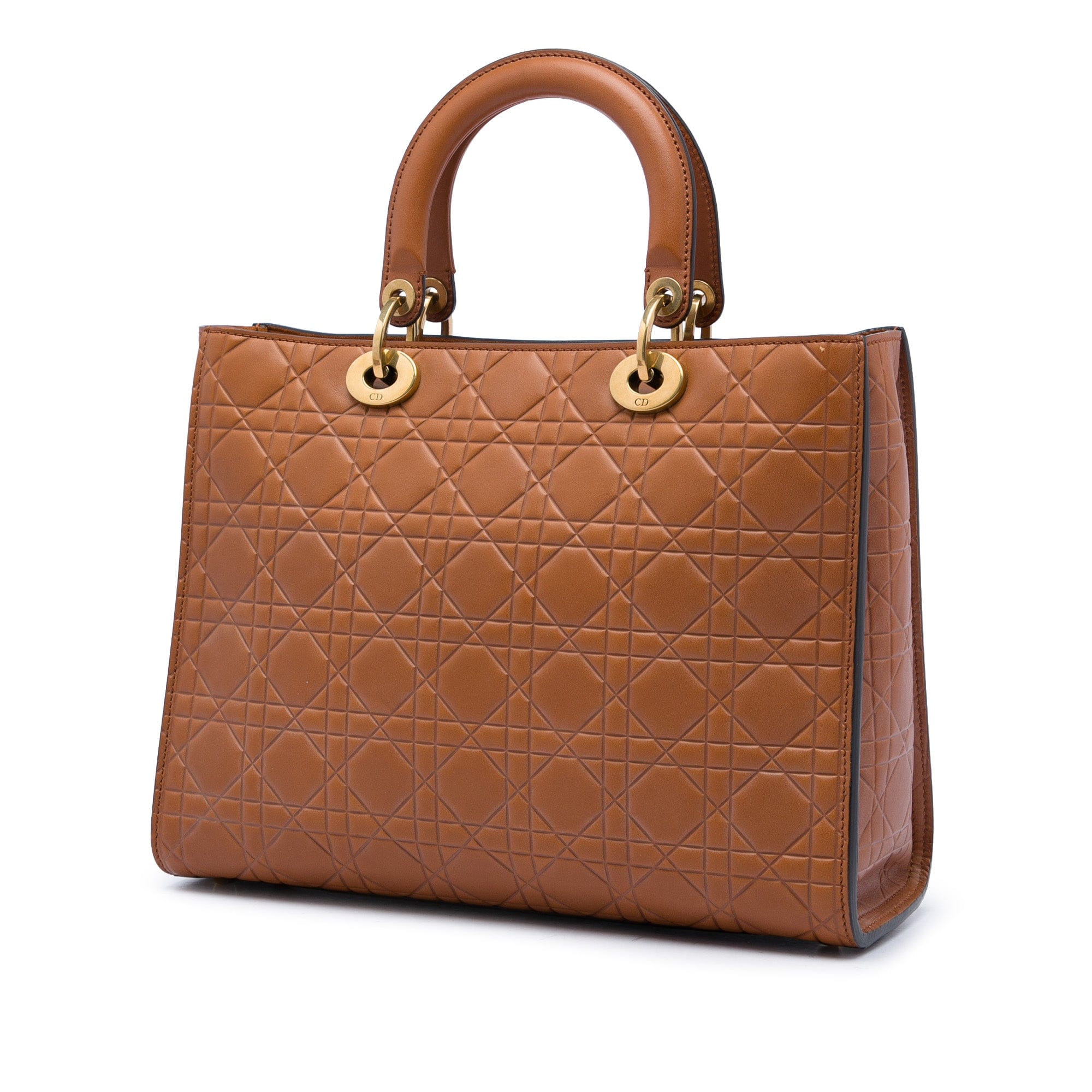 Dior Large Ultra Matte Calfskin Cannage Embossed Lady Dior