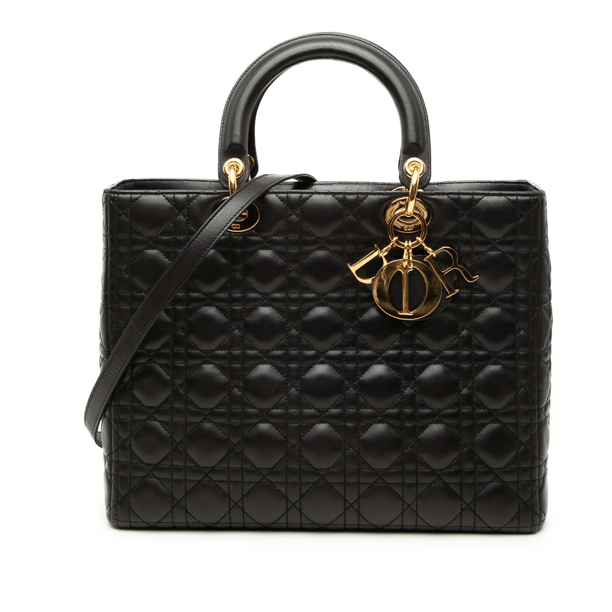 Dior Large Lambskin Cannage Lady Dior