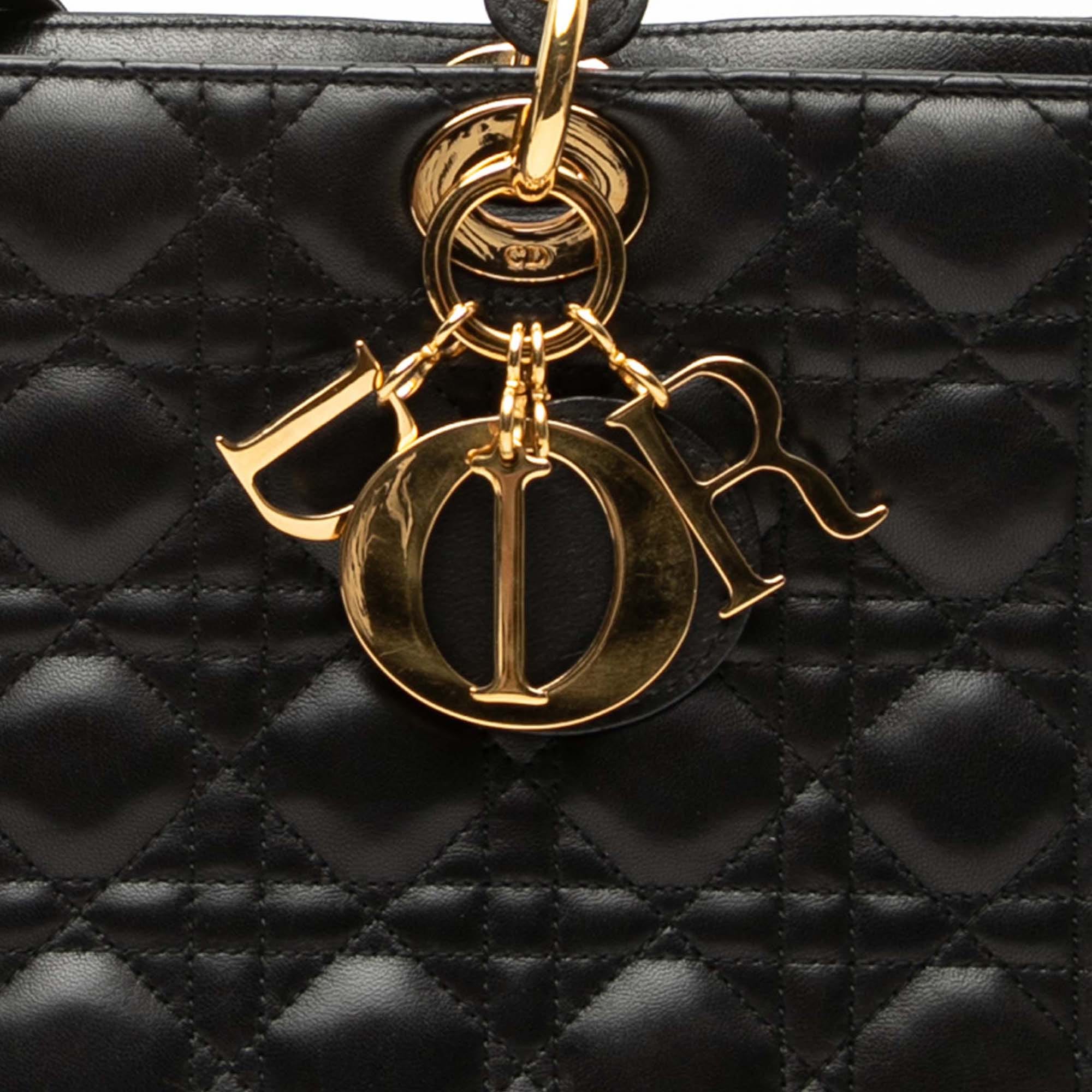 Dior Large Lambskin Cannage Lady Dior
