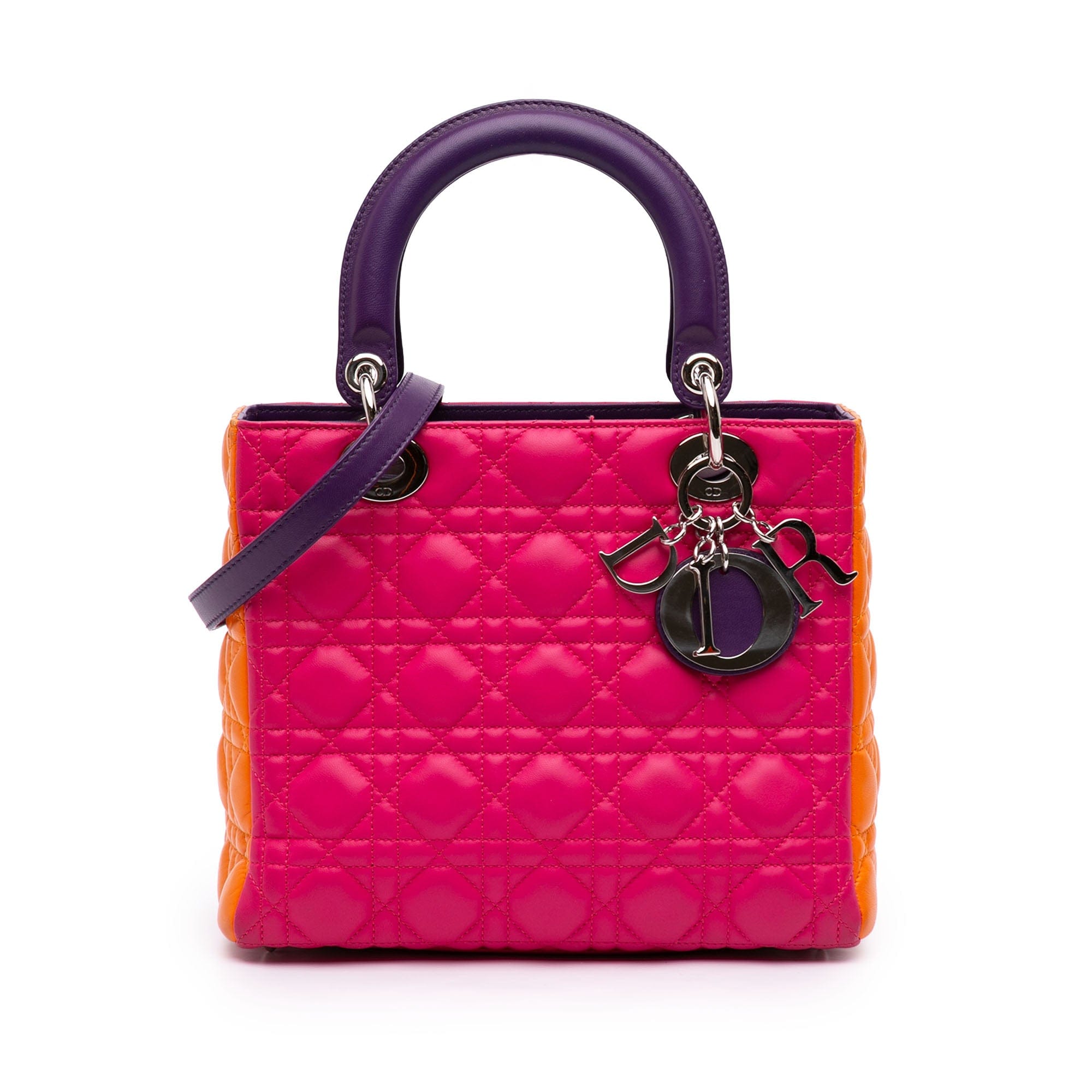 Dior Medium Tricolor Lambskin Cannage Lady Dior