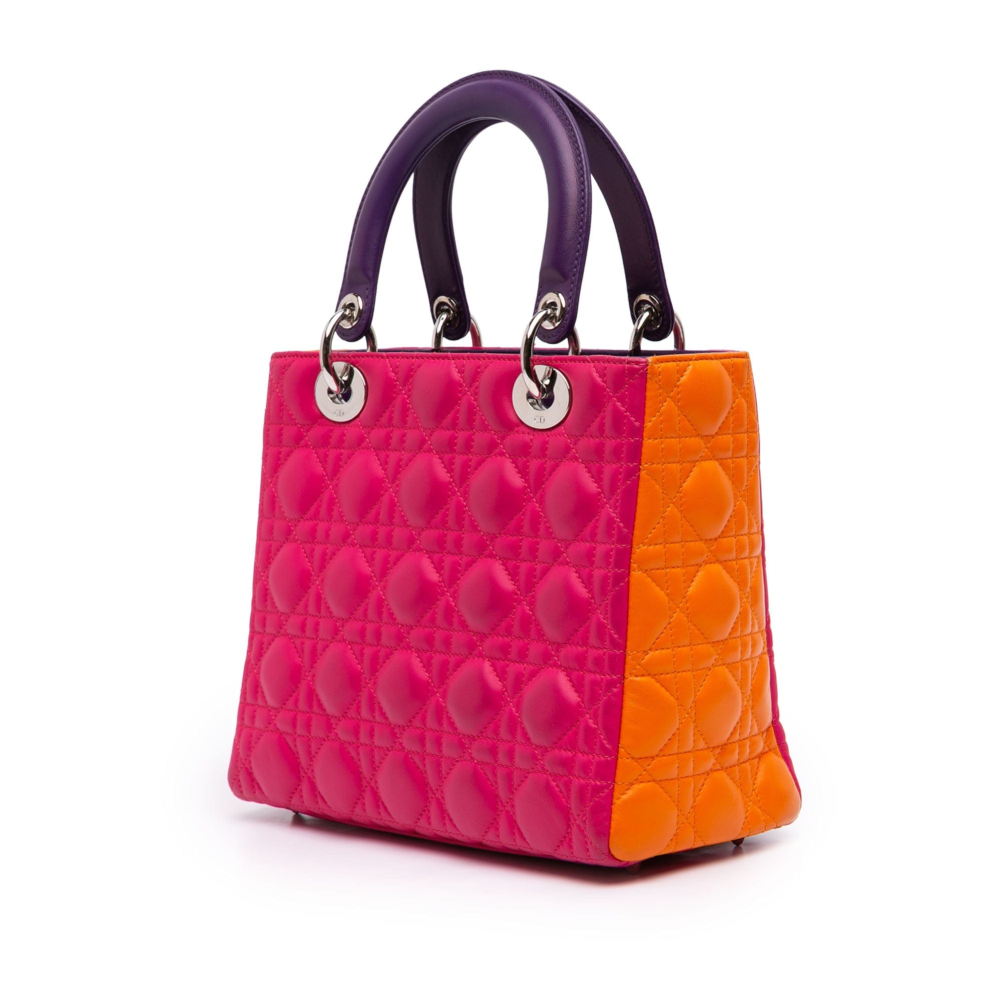 Dior Medium Tricolor Lambskin Cannage Lady Dior