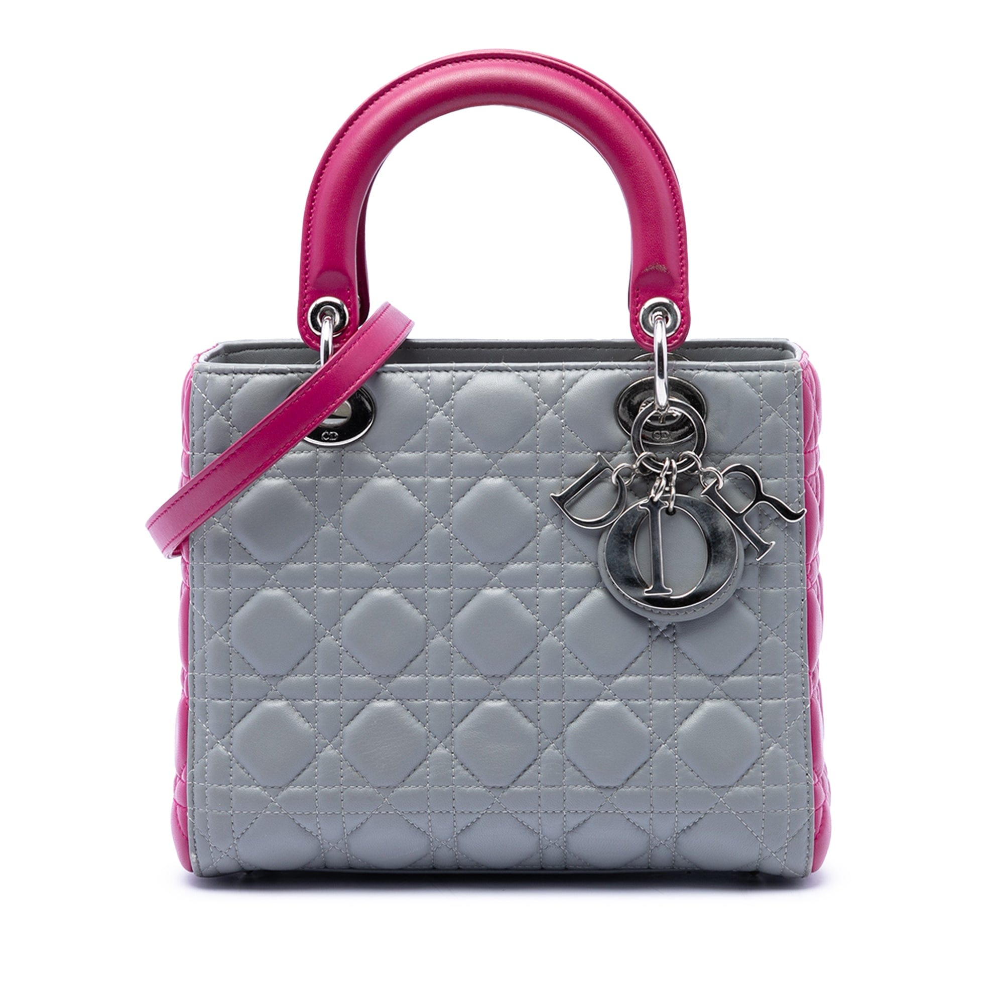 Dior Medium Bicolor Lambskin Cannage Lady Dior
