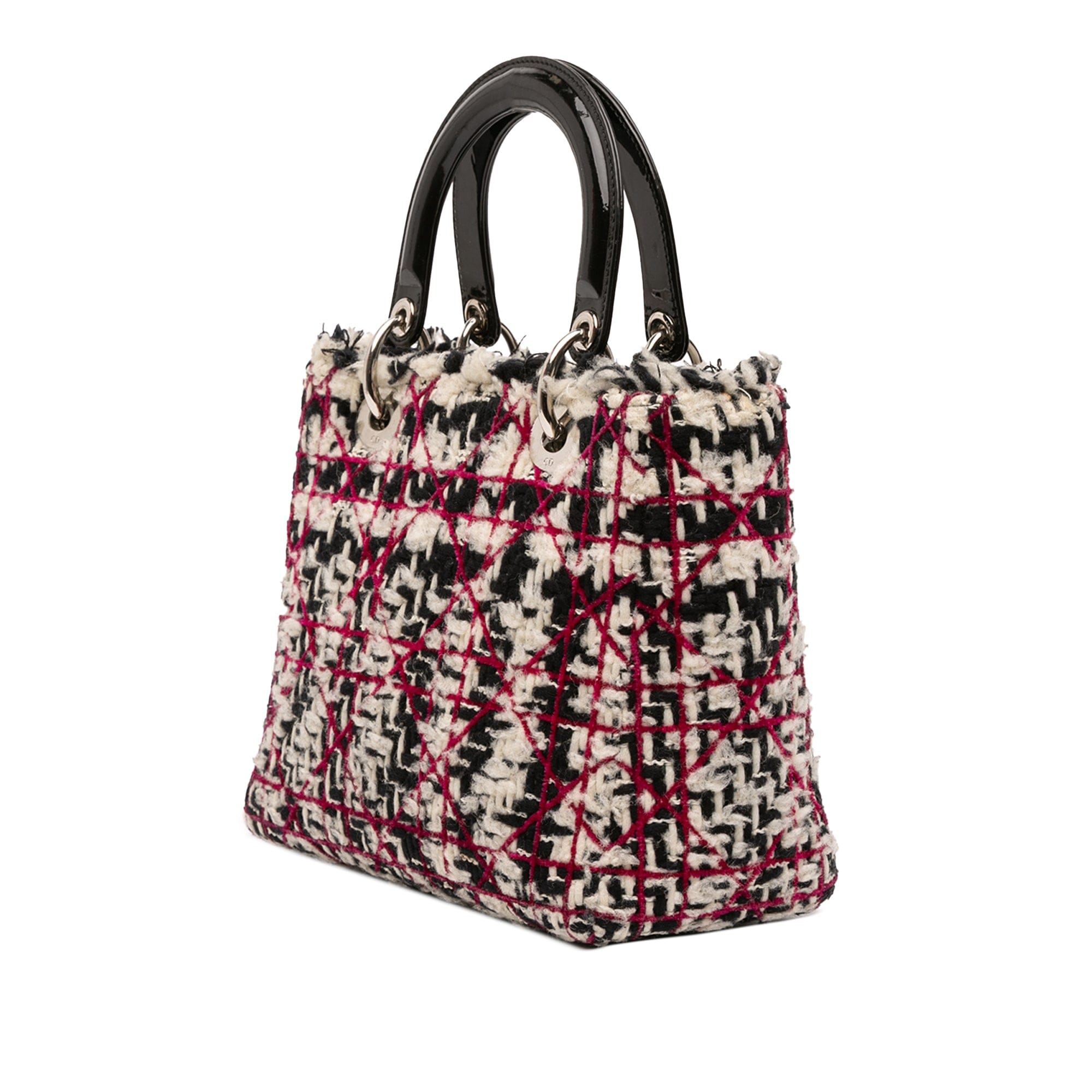 Dior Medium Tweed Cannage Fringe Lady Dior
