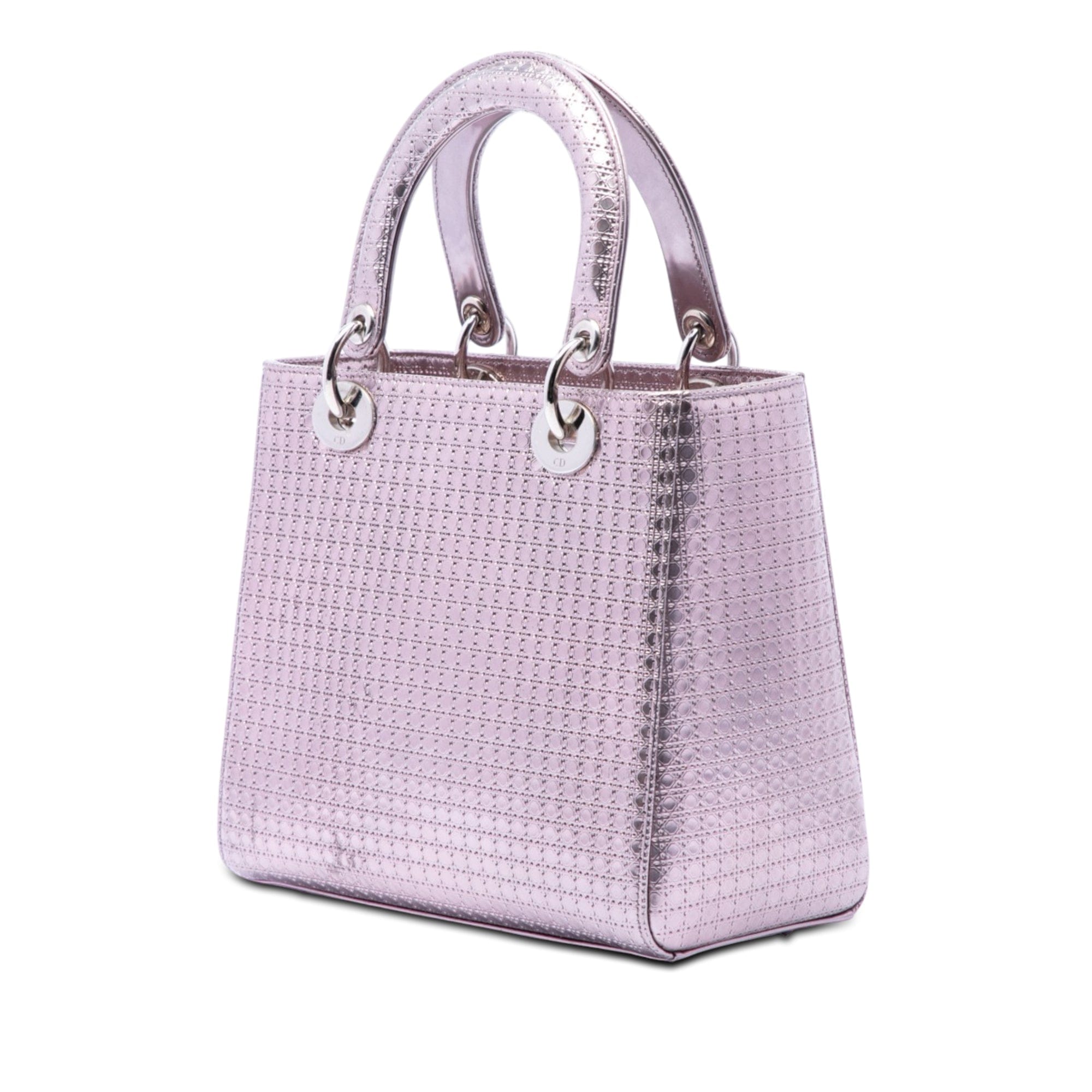 Dior Medium Metallic Patent Microcannage Lady Dior