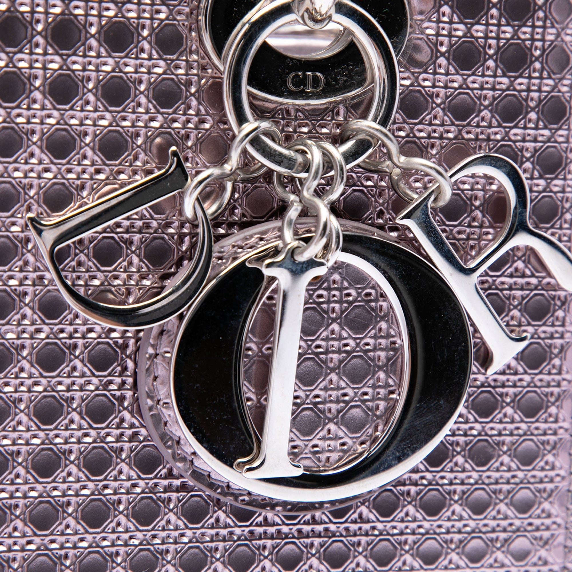 Dior Medium Metallic Patent Microcannage Lady Dior