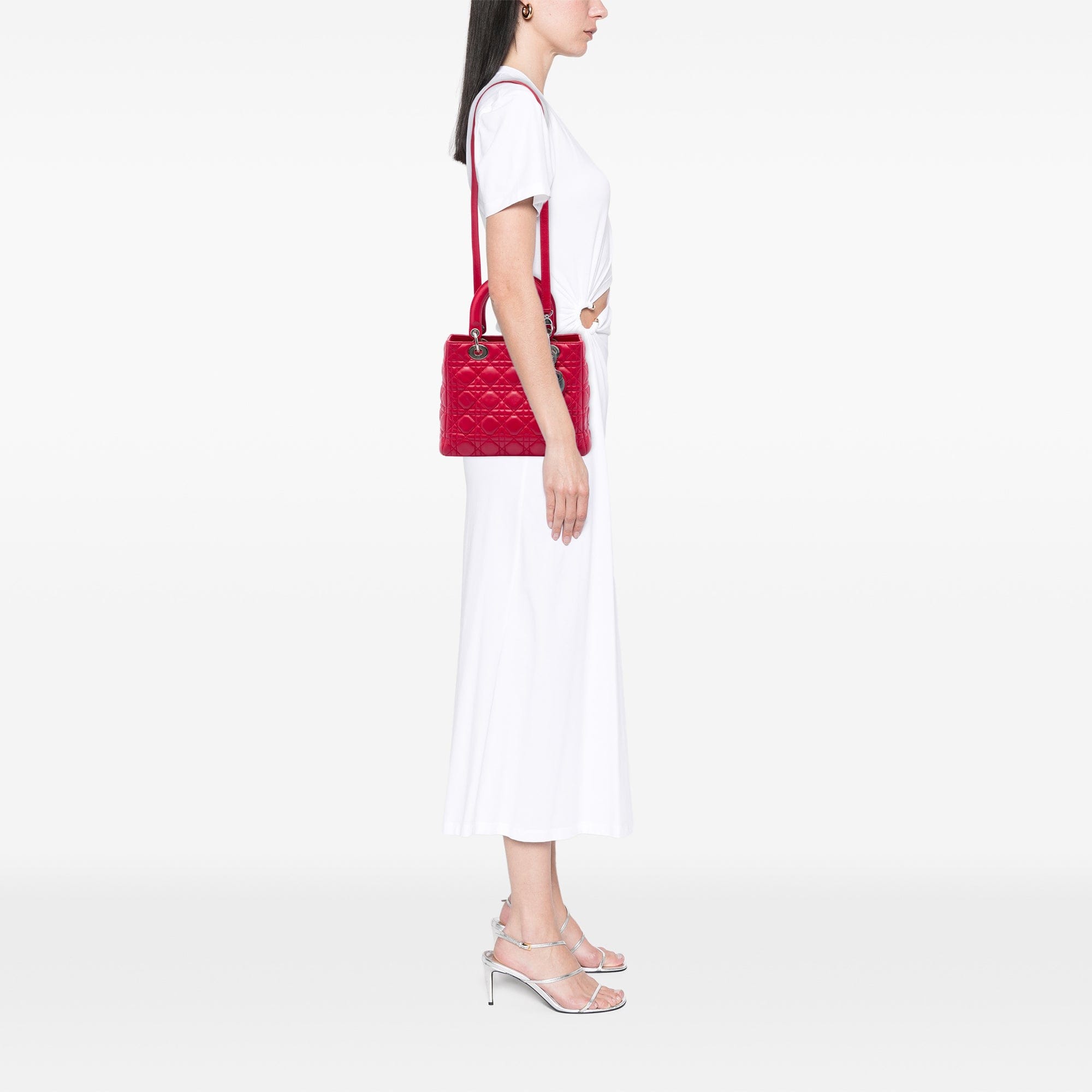 Dior Medium Calfskin Cannage Lady Dior