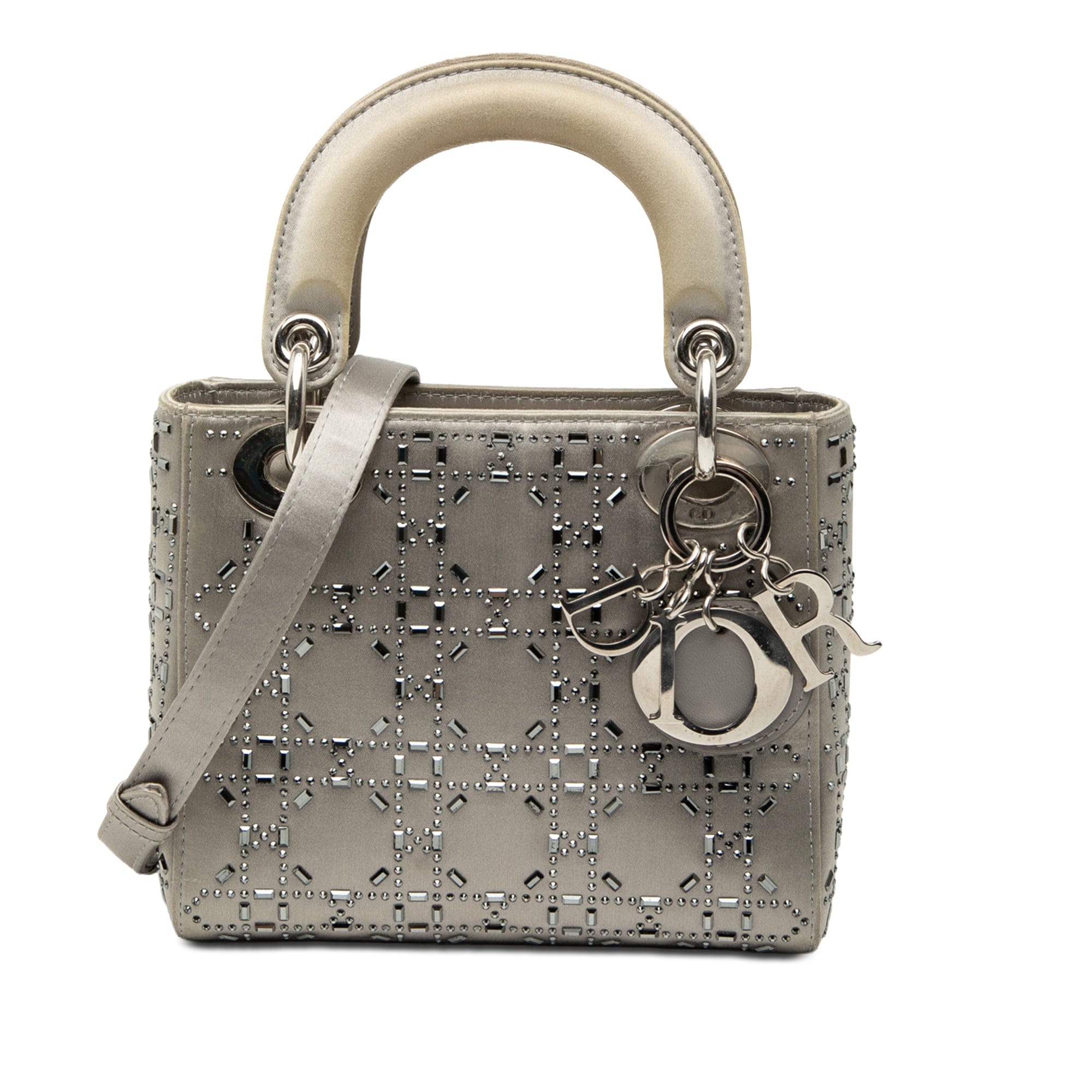Dior Mini Satin Cannage Crystal Embellished Lady Dior