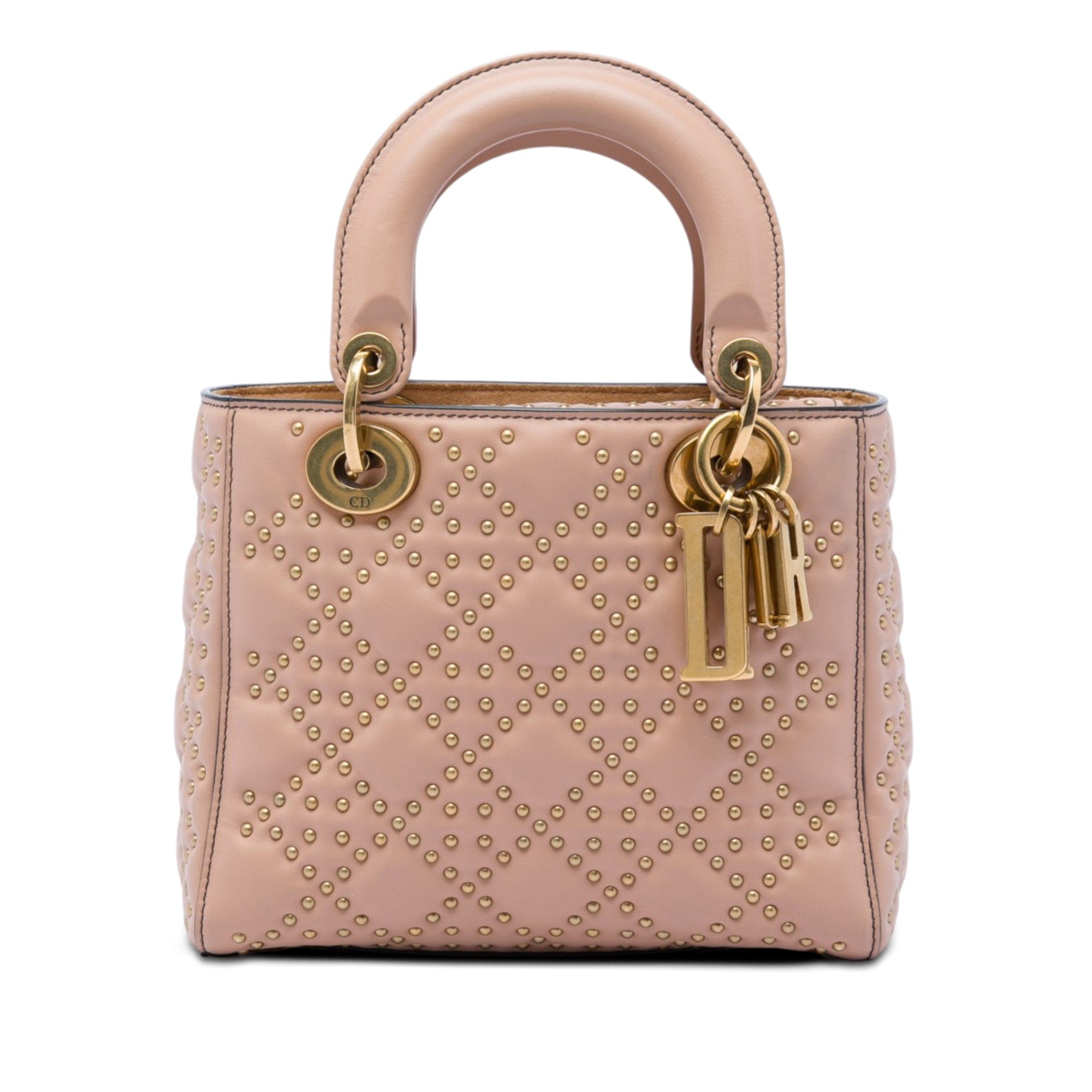 Dior Small Lambskin Cannage Studded Supple Lady Dior