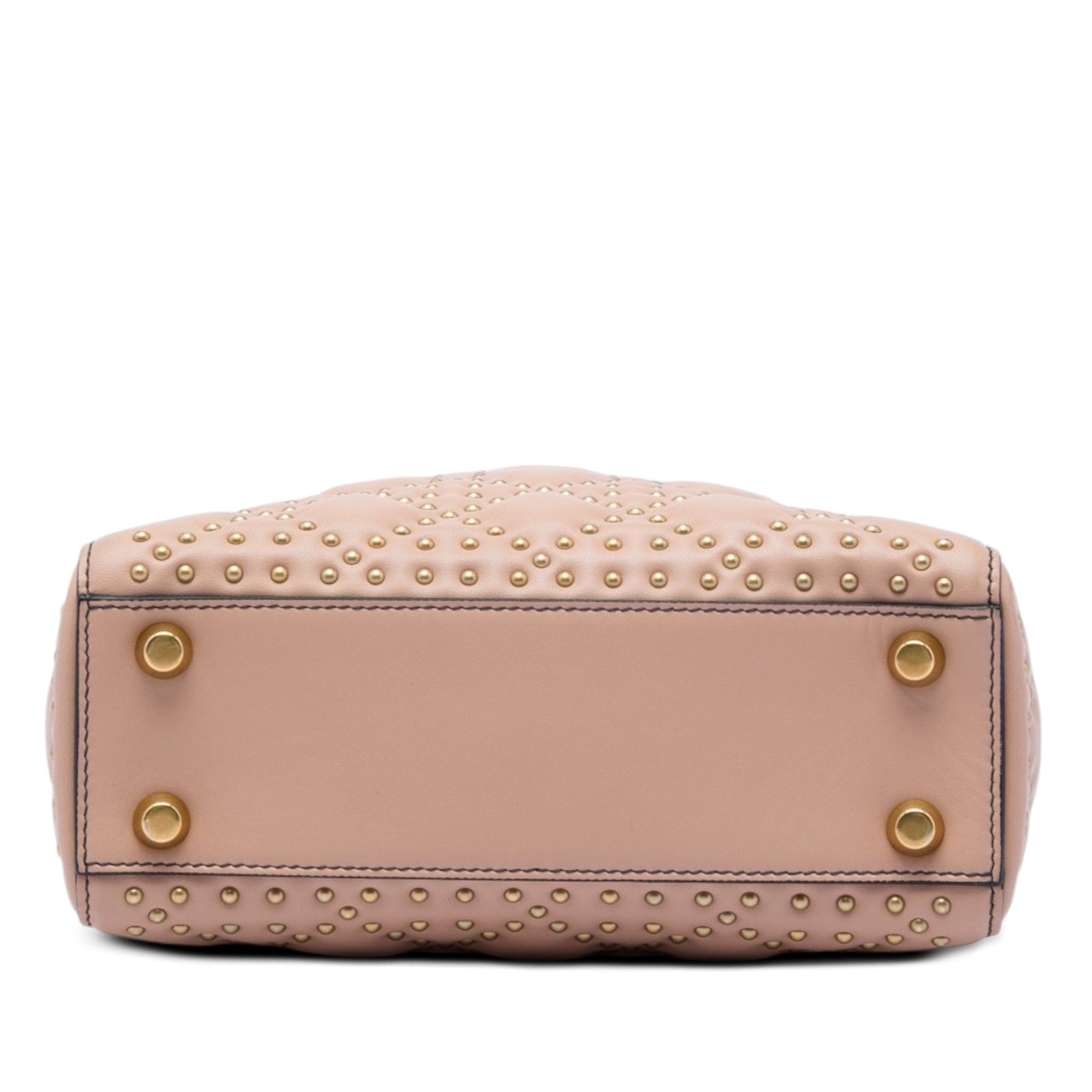 Dior Small Lambskin Cannage Studded Supple Lady Dior