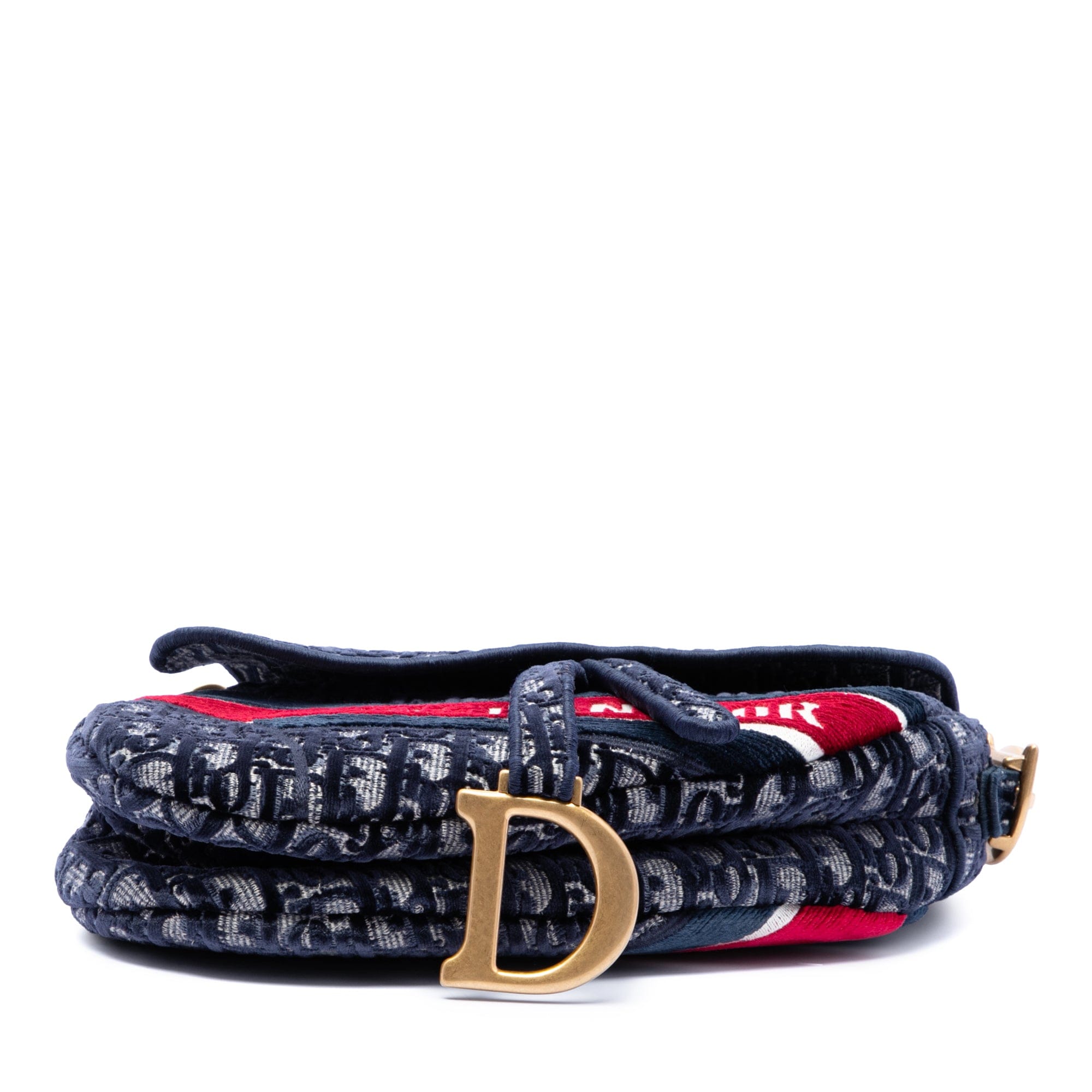 Dior Oblique Embroidered Velvet Saddle Bag