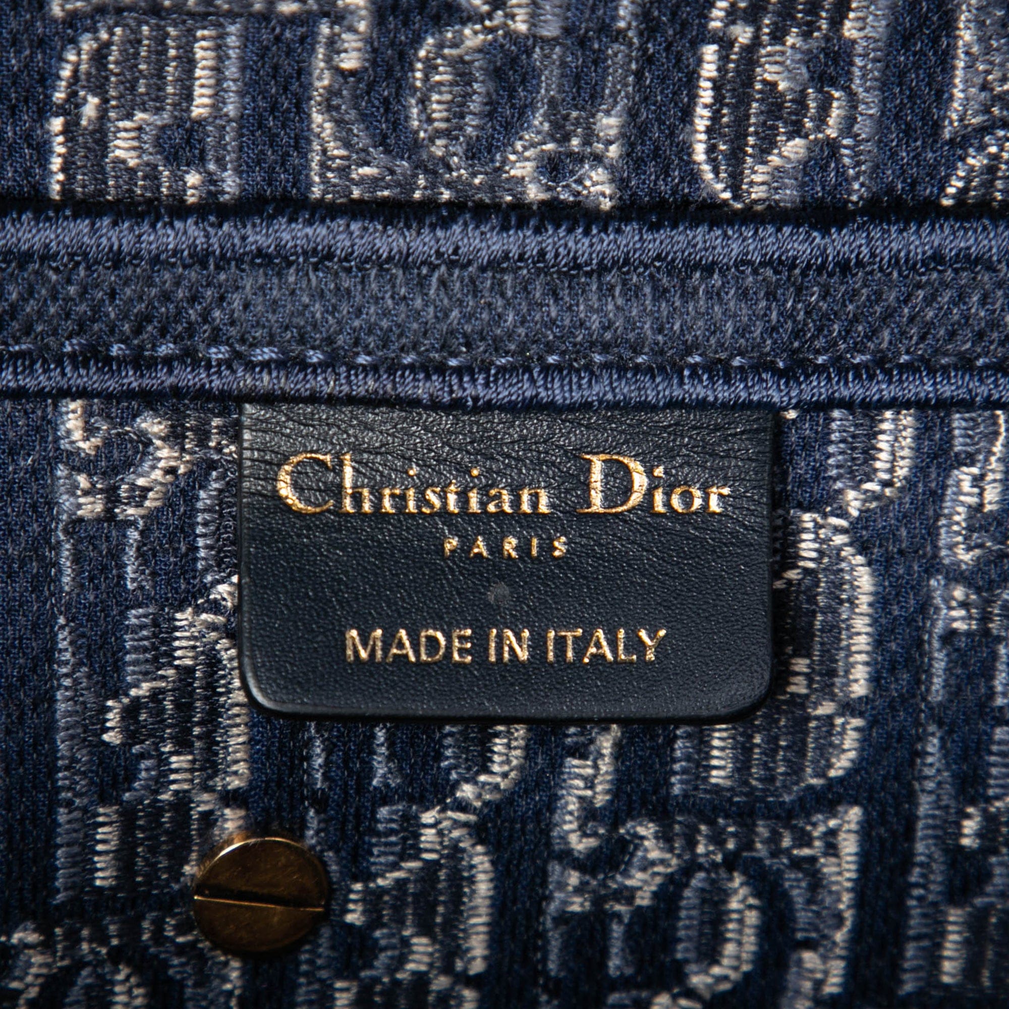 Dior Oblique Embroidered Velvet Saddle Bag