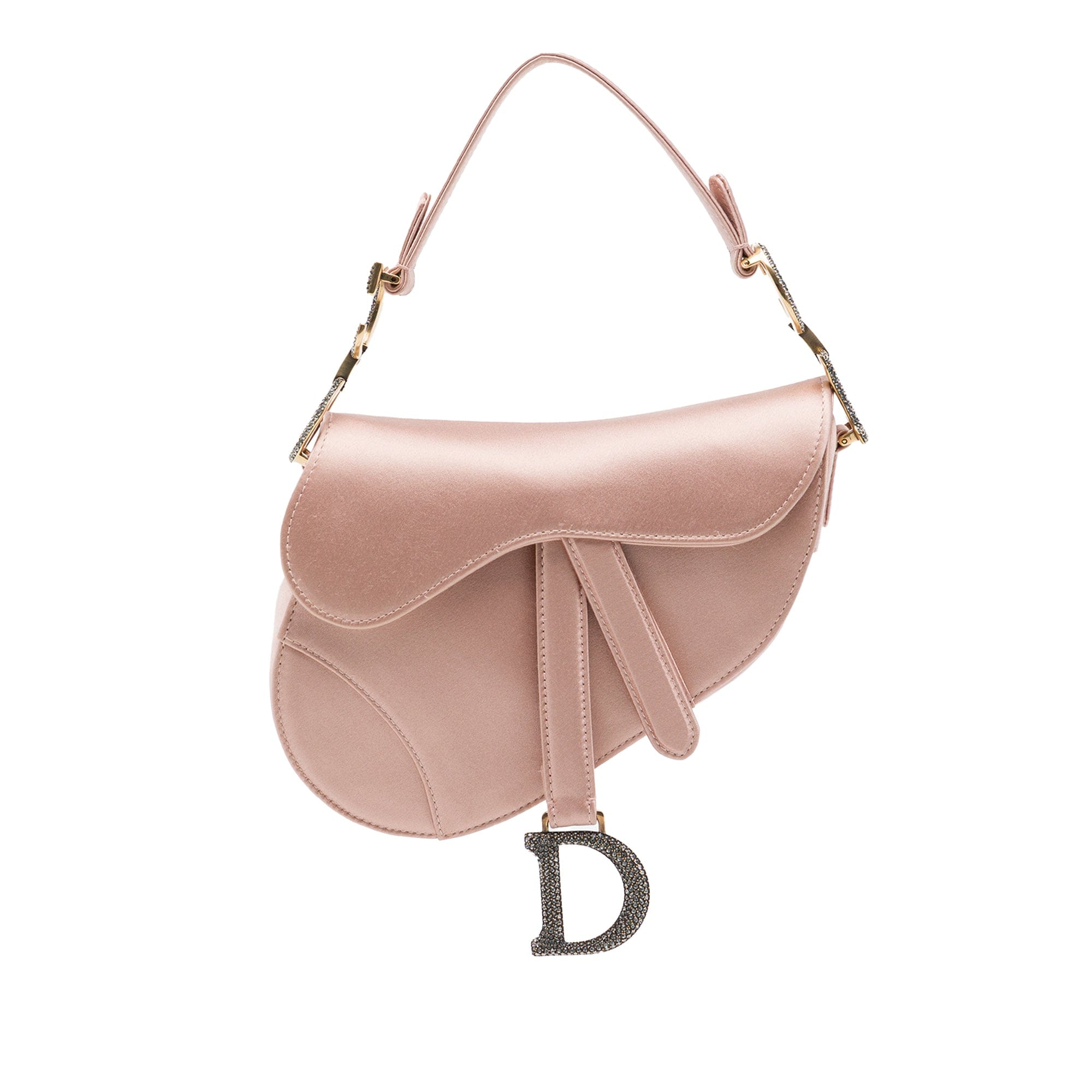 Dior Mini Satin Crystal Embellished Saddle Bag