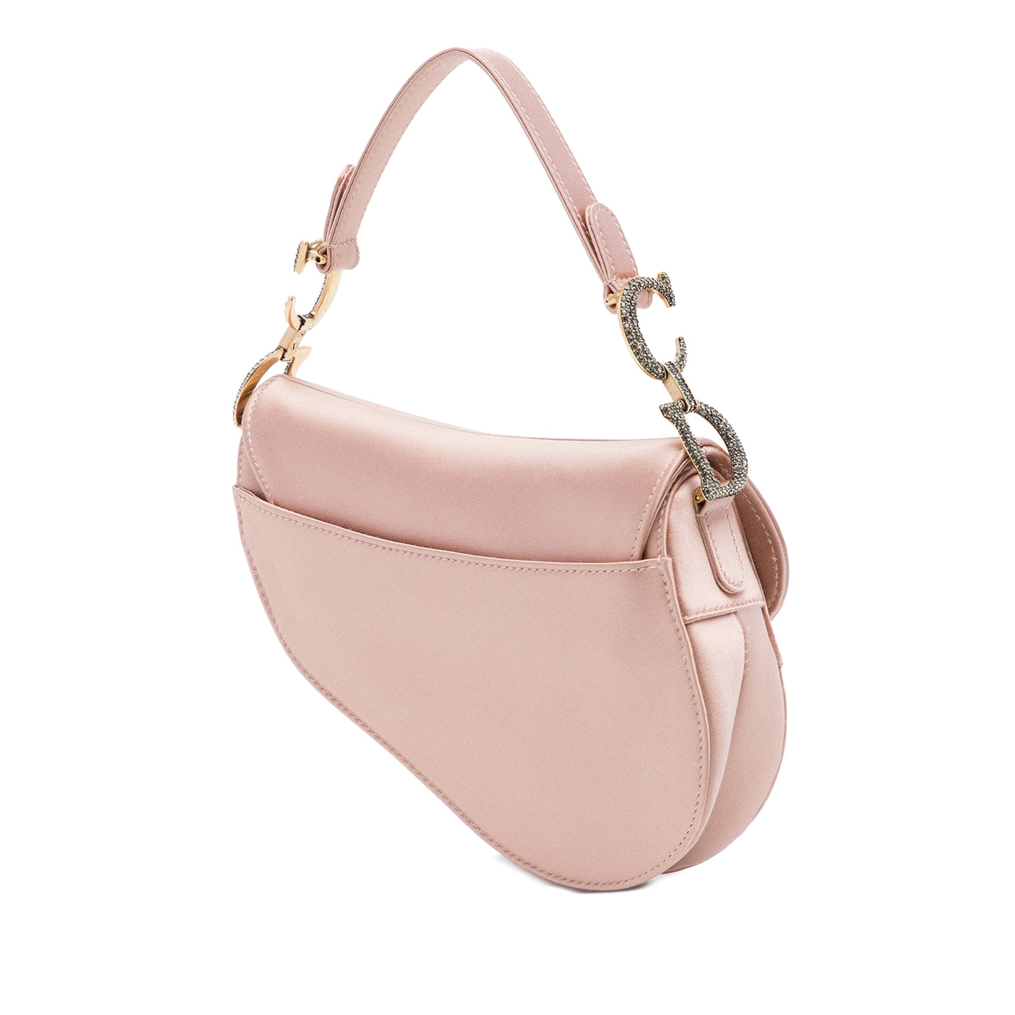 Dior Mini Satin Crystal Embellished Saddle Bag