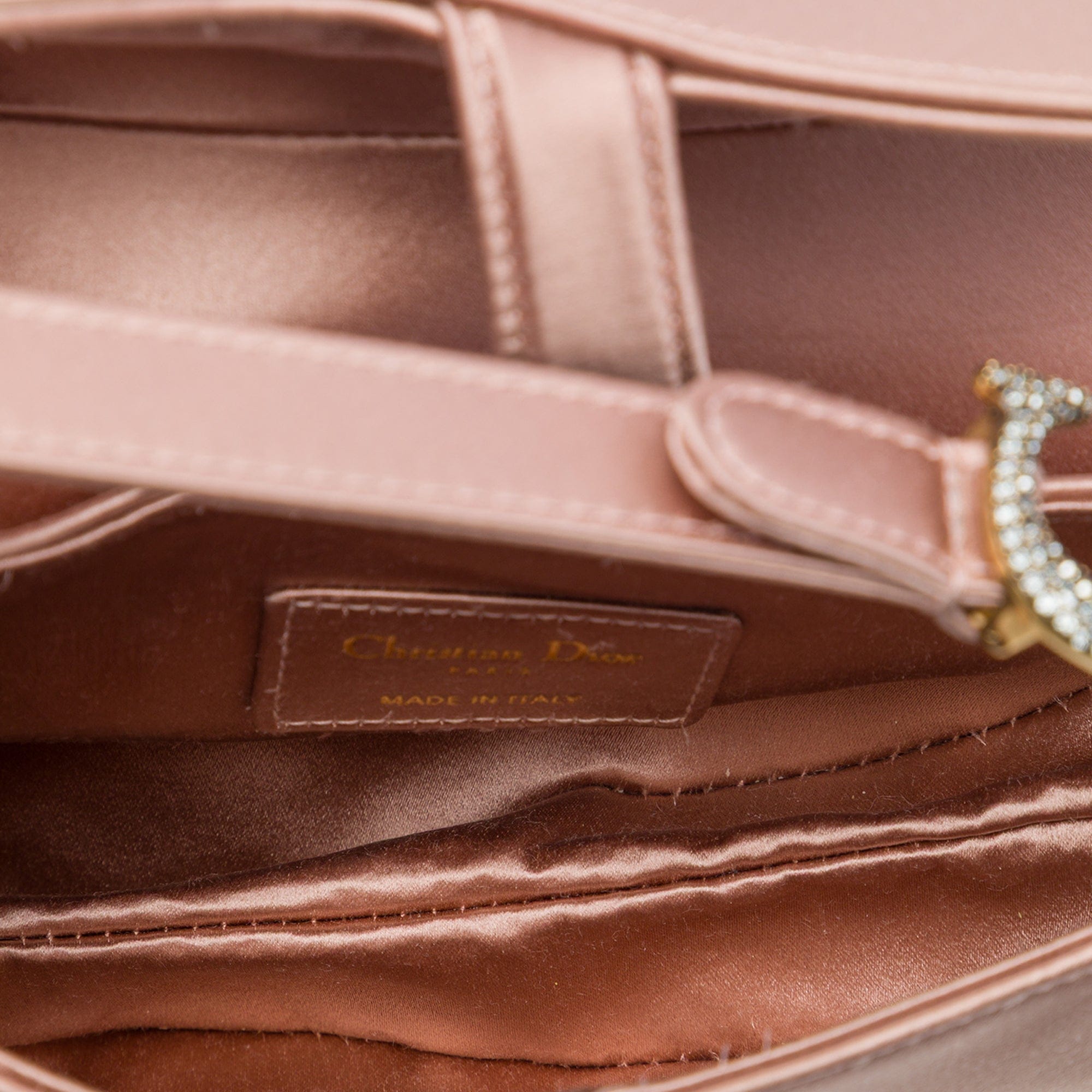 Dior Mini Satin Crystal Embellished Saddle Bag