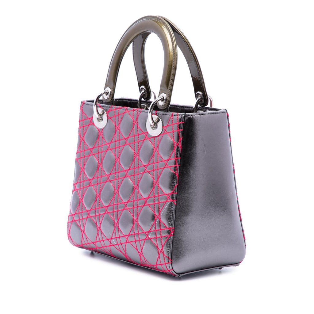 Dior Anselm Reyle Medium Metallic Lambskin Cannage Lady Dior
