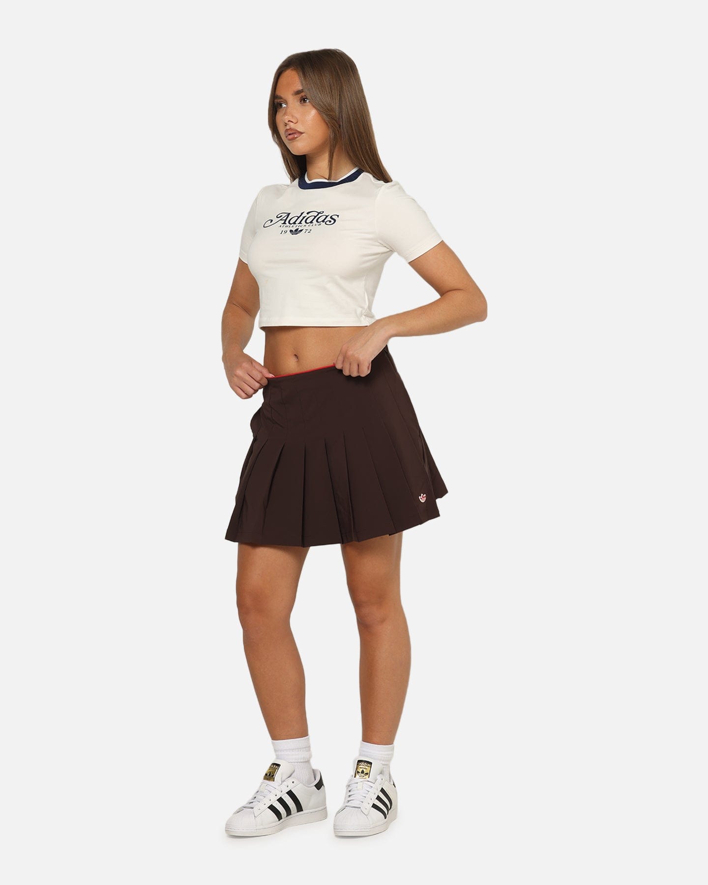 adidas Women's Originals Pleated Skort Dark Brown