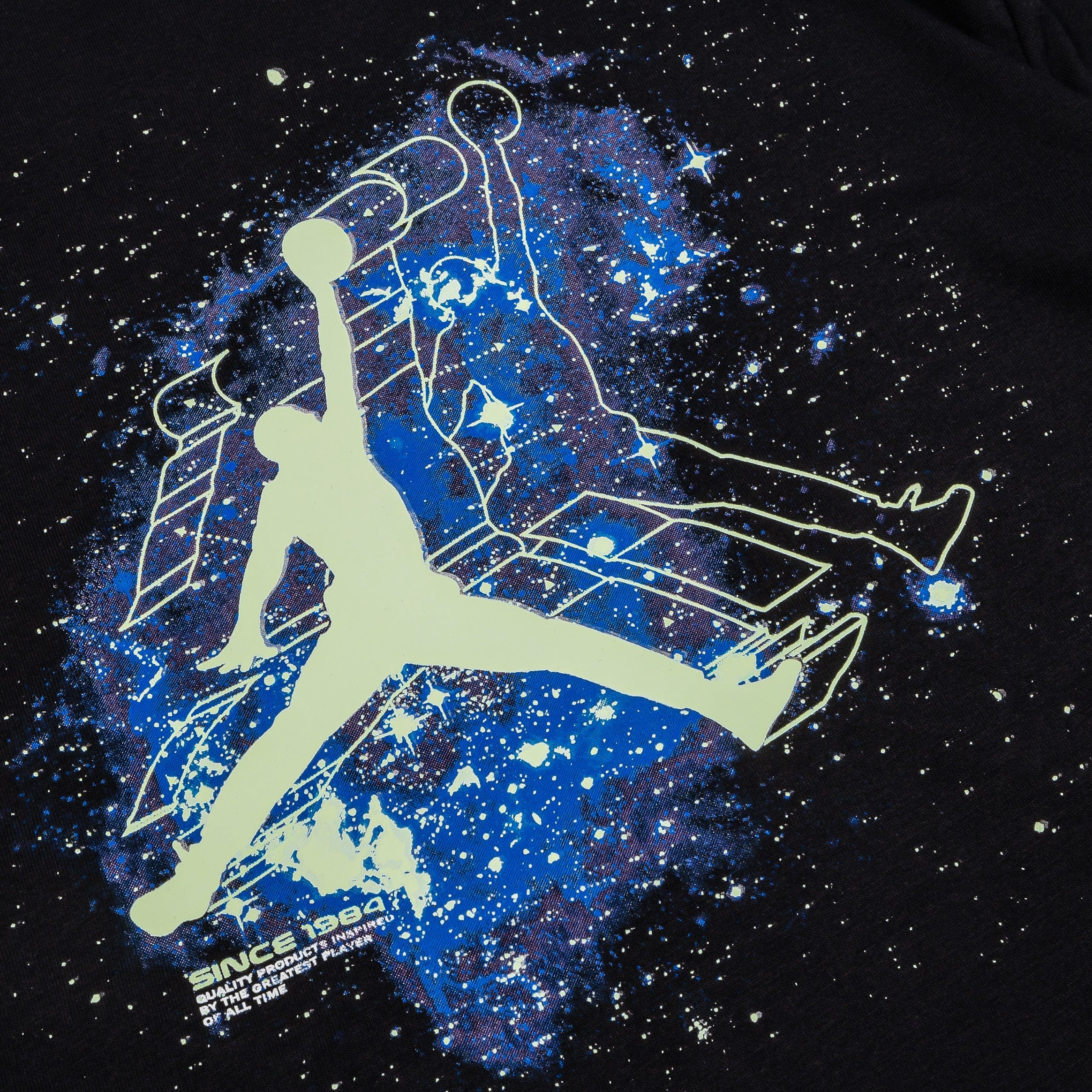 Air Jordan Jumpman Glow Sky Is Not The Limit Grade School Short Sleeve Shirt (Black/Purple)