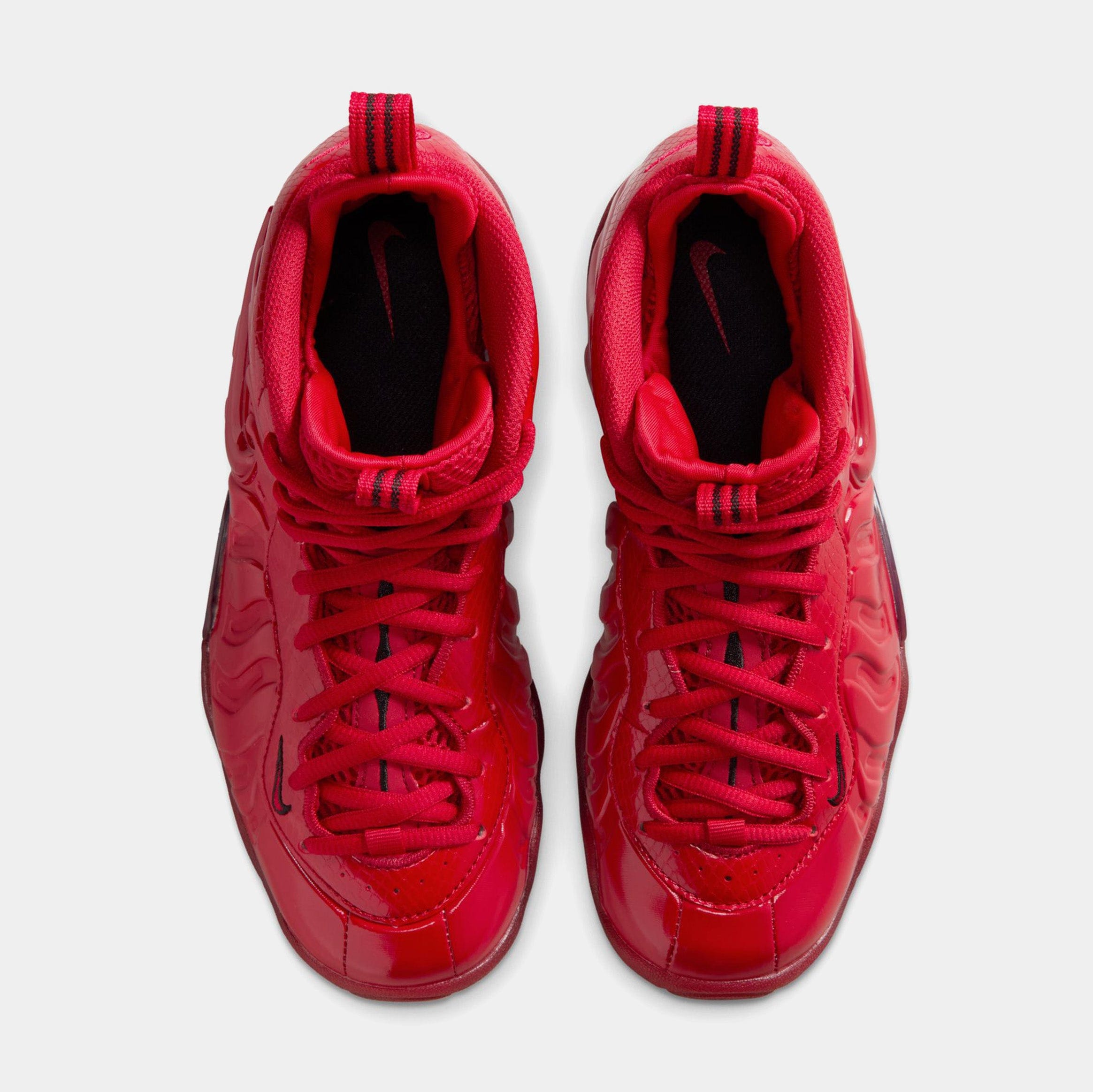 Nike Air Foamposite Pro Gym Red Grade School Basketball Shoes (Gym Red/Black) Free Shipping