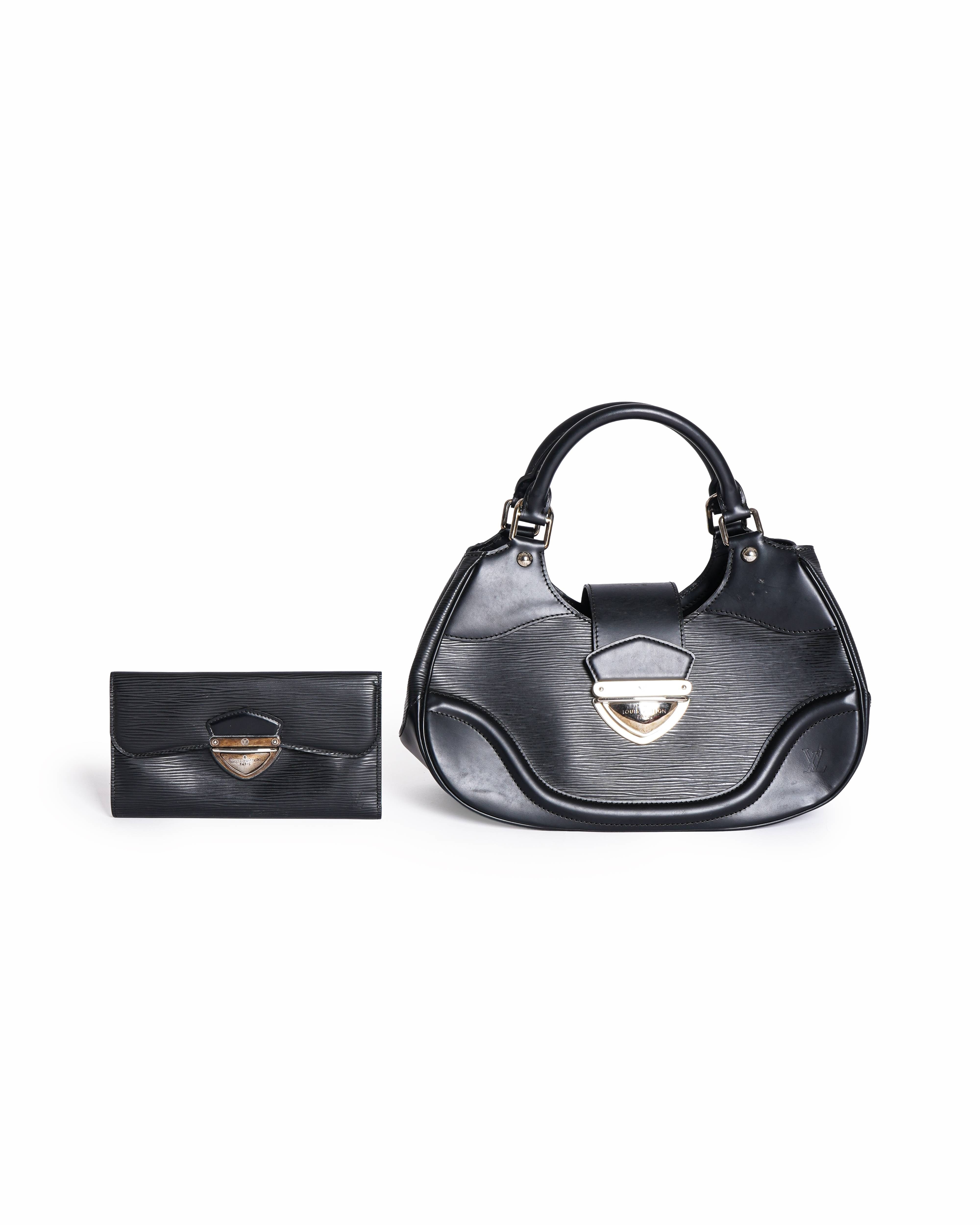 Louis Vuitton Epi Leather Sac Montaigne Handbag in black