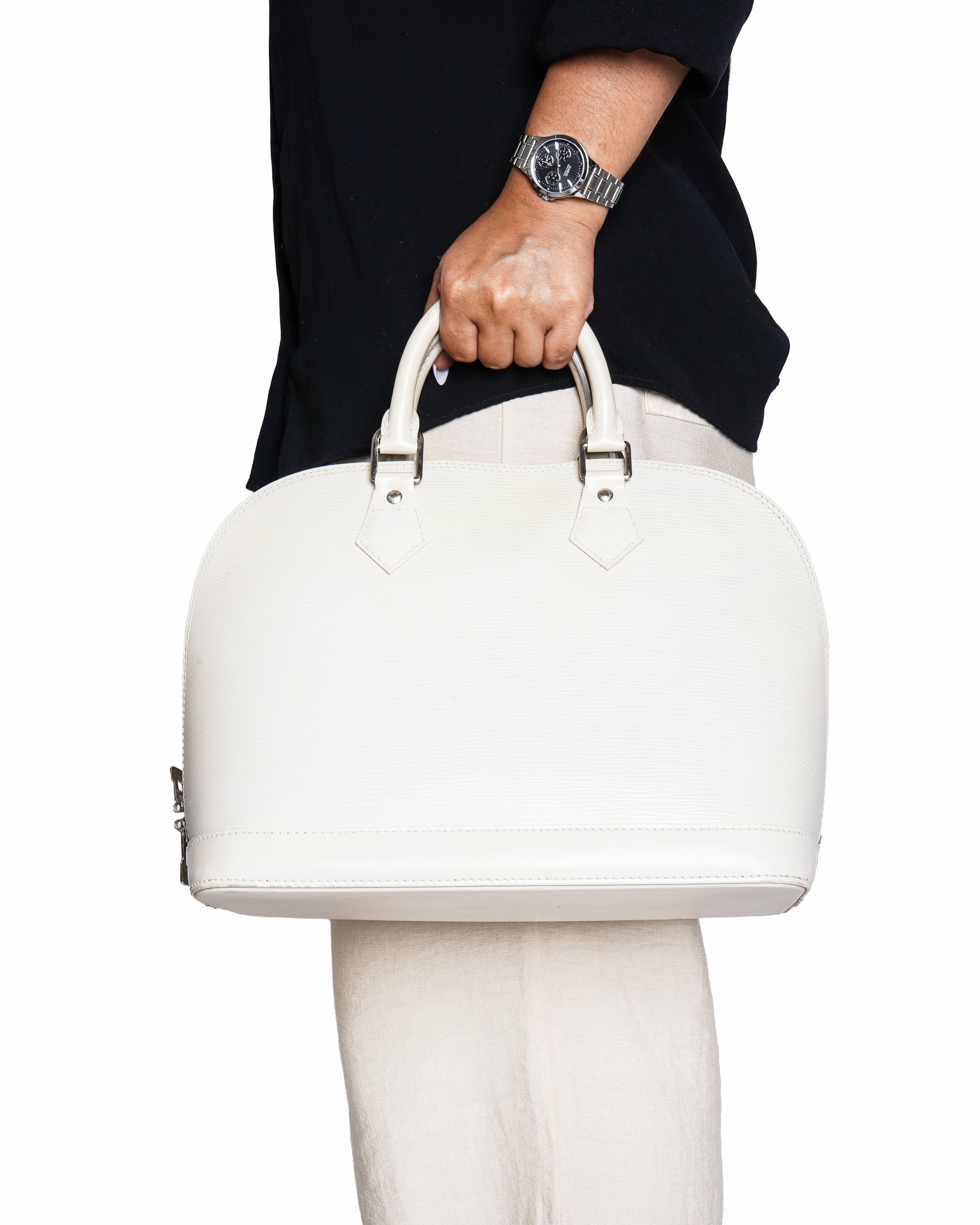 Louis Vuitton Alma PM in White Epi Leather Handbag