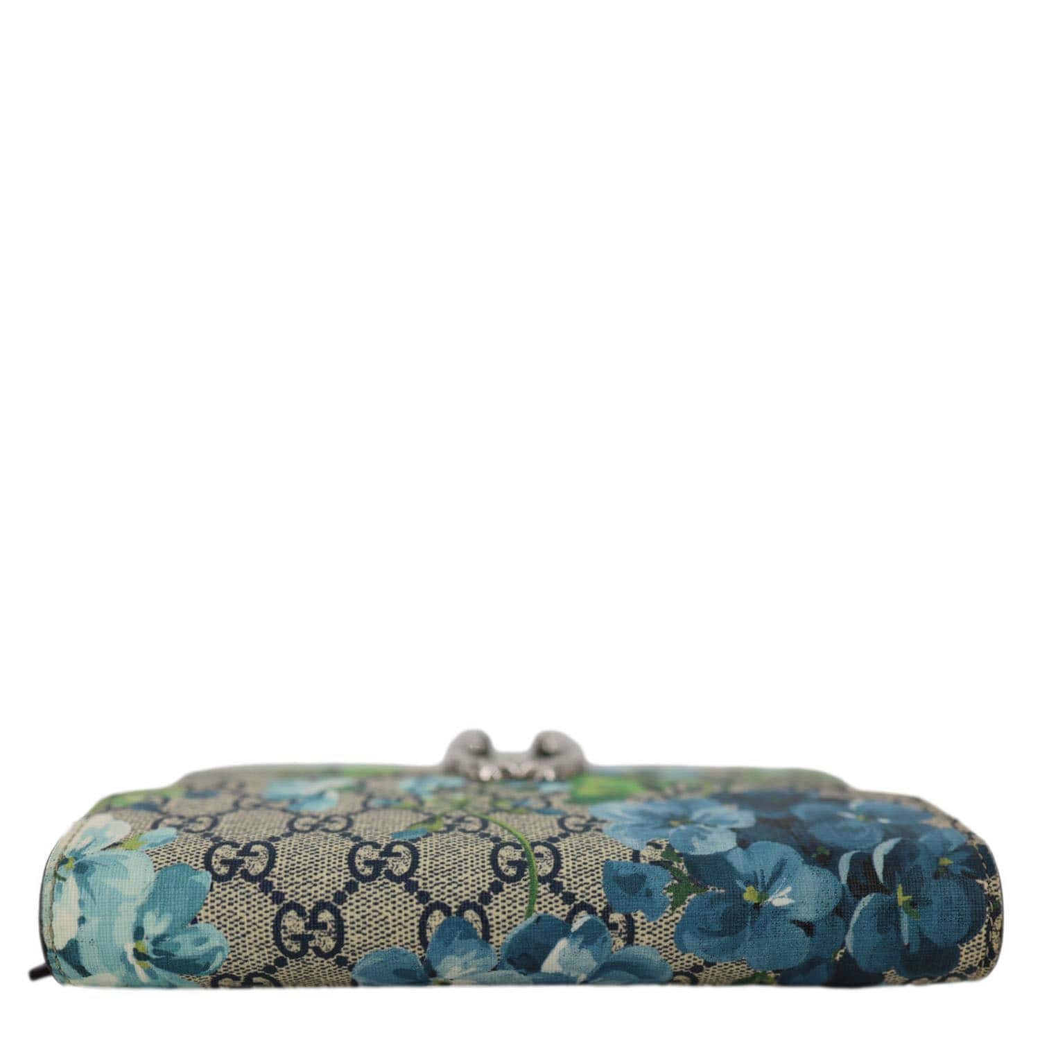 GUCCI Dionysus Blooms GG Supreme Crossbody Chain Wallet Blue 401231