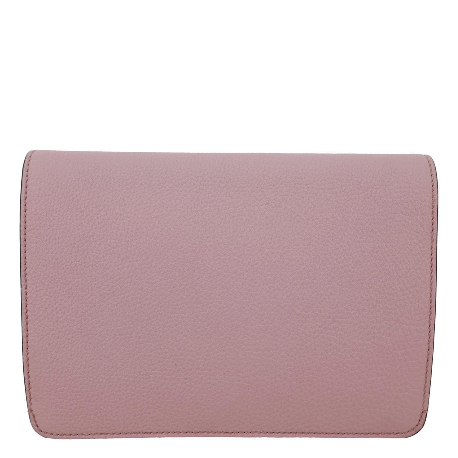 GUCCI Soft Jackie Flap Pebbled Leather Crossbody Bag Pink 364435