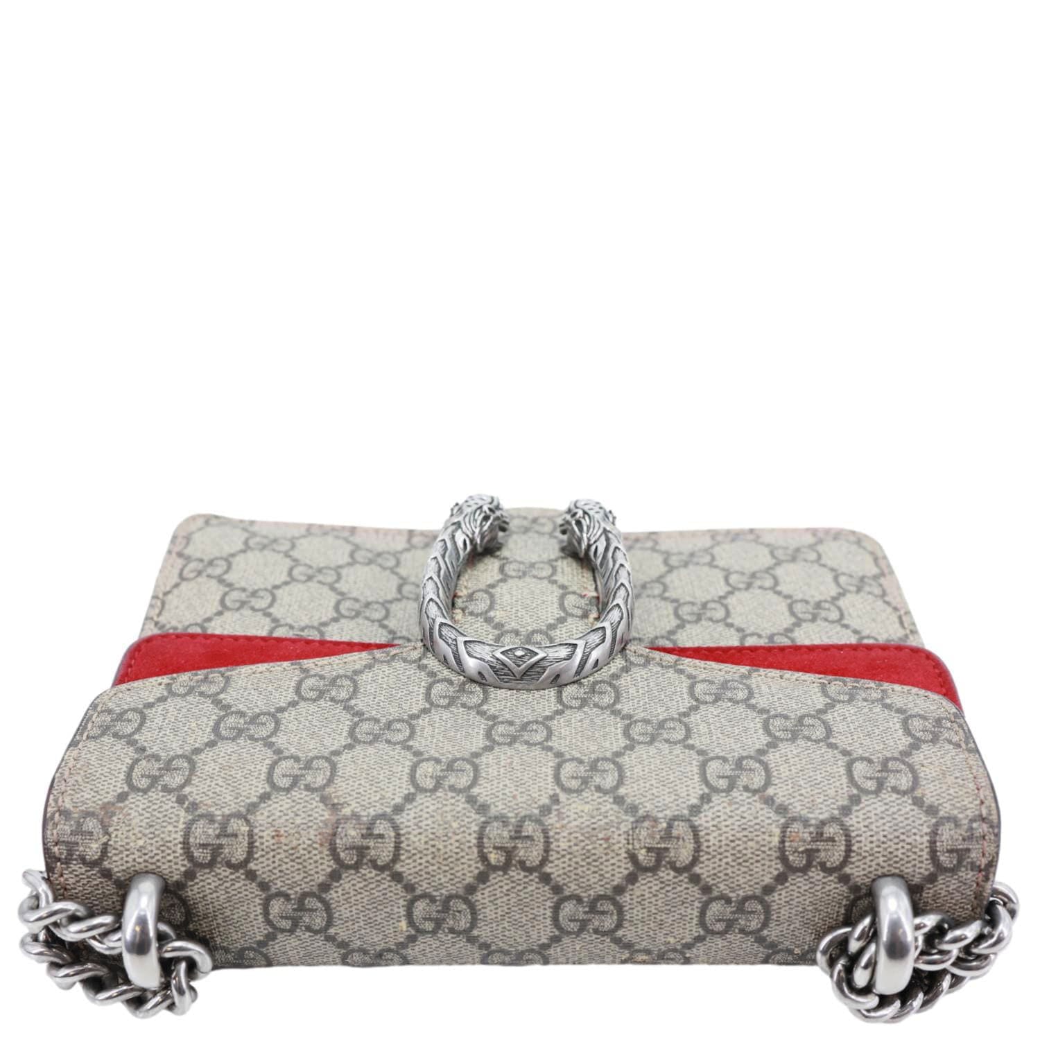 GUCCI Dionysus Mini GG Supreme Canvas Crossbody Bag Beige 421970