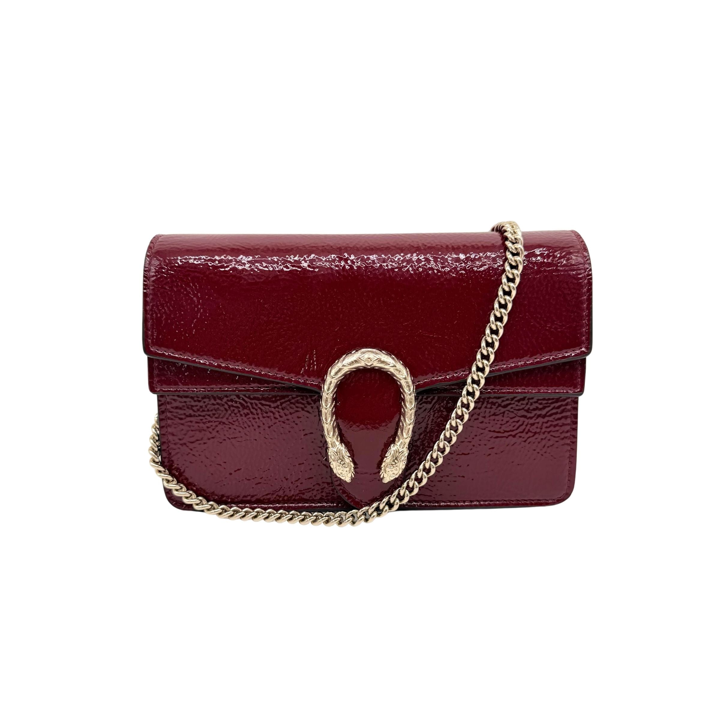 Gucci Dionysus Burgundy Mini Patent Leather Crossbody