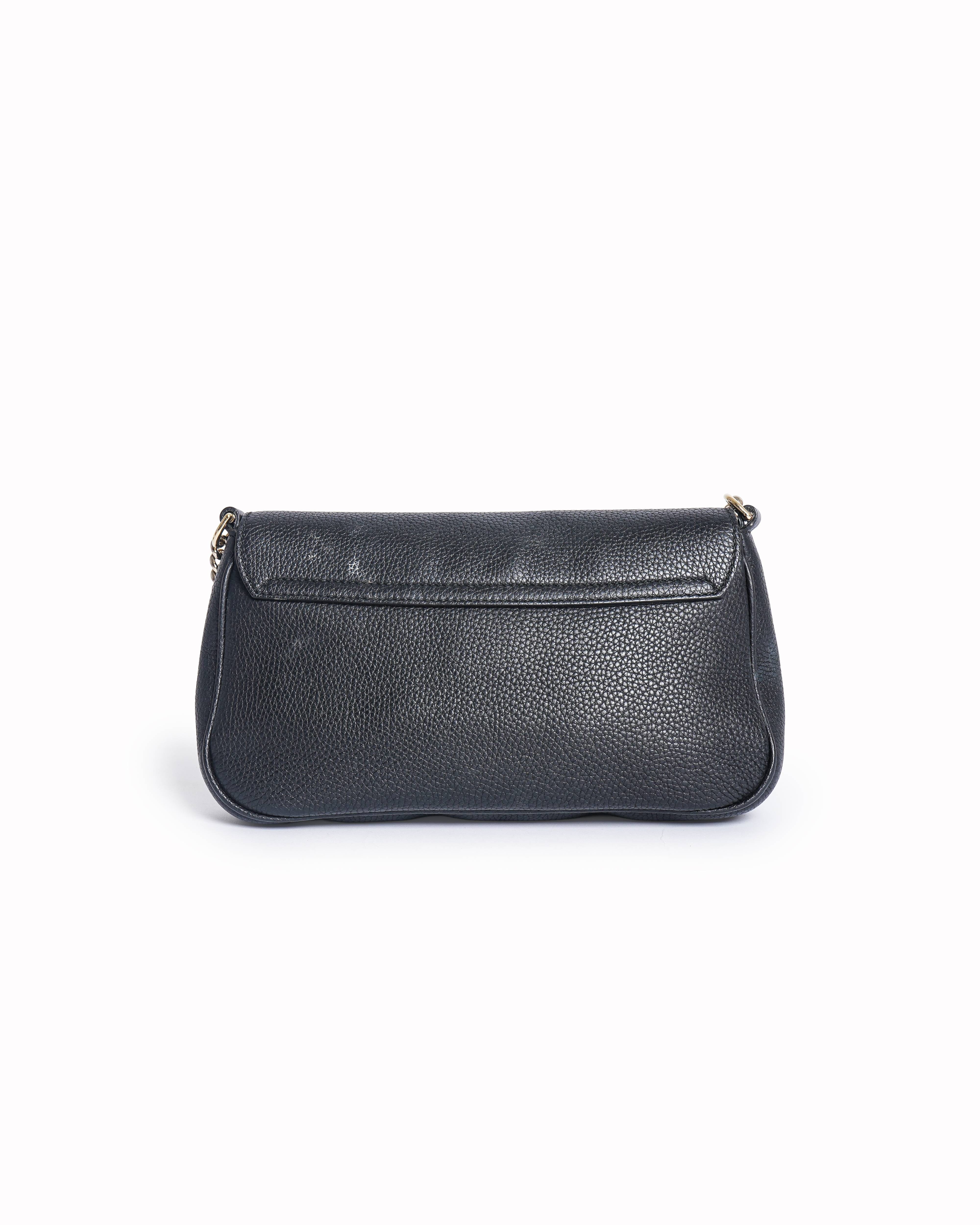 Gucci Soho Pebbled Leather Flap Crossbody Bag