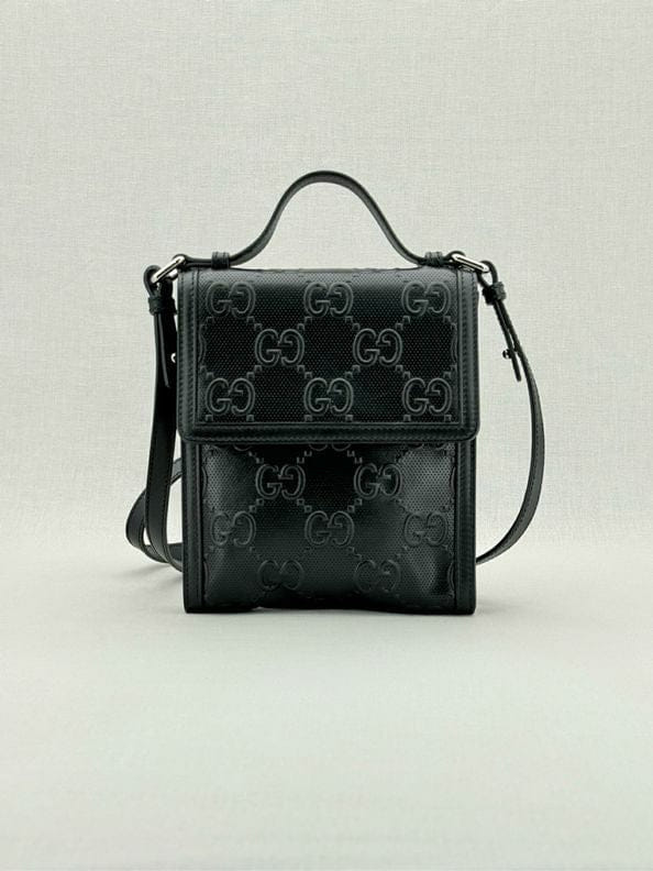 Gucci Black GG Embossed Crossbody