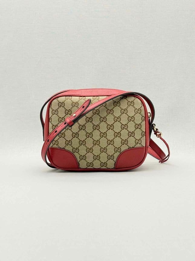 Gucci Bree Beige & Red GG Monogram Crossbody