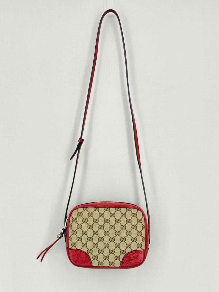 Gucci Bree Beige & Red GG Monogram Crossbody