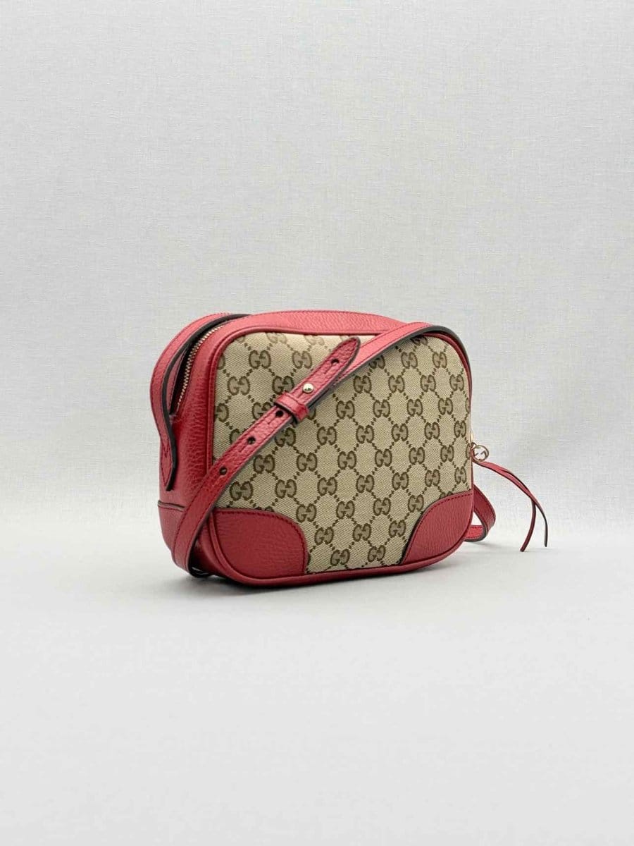 Gucci Bree Beige & Red GG Monogram Crossbody