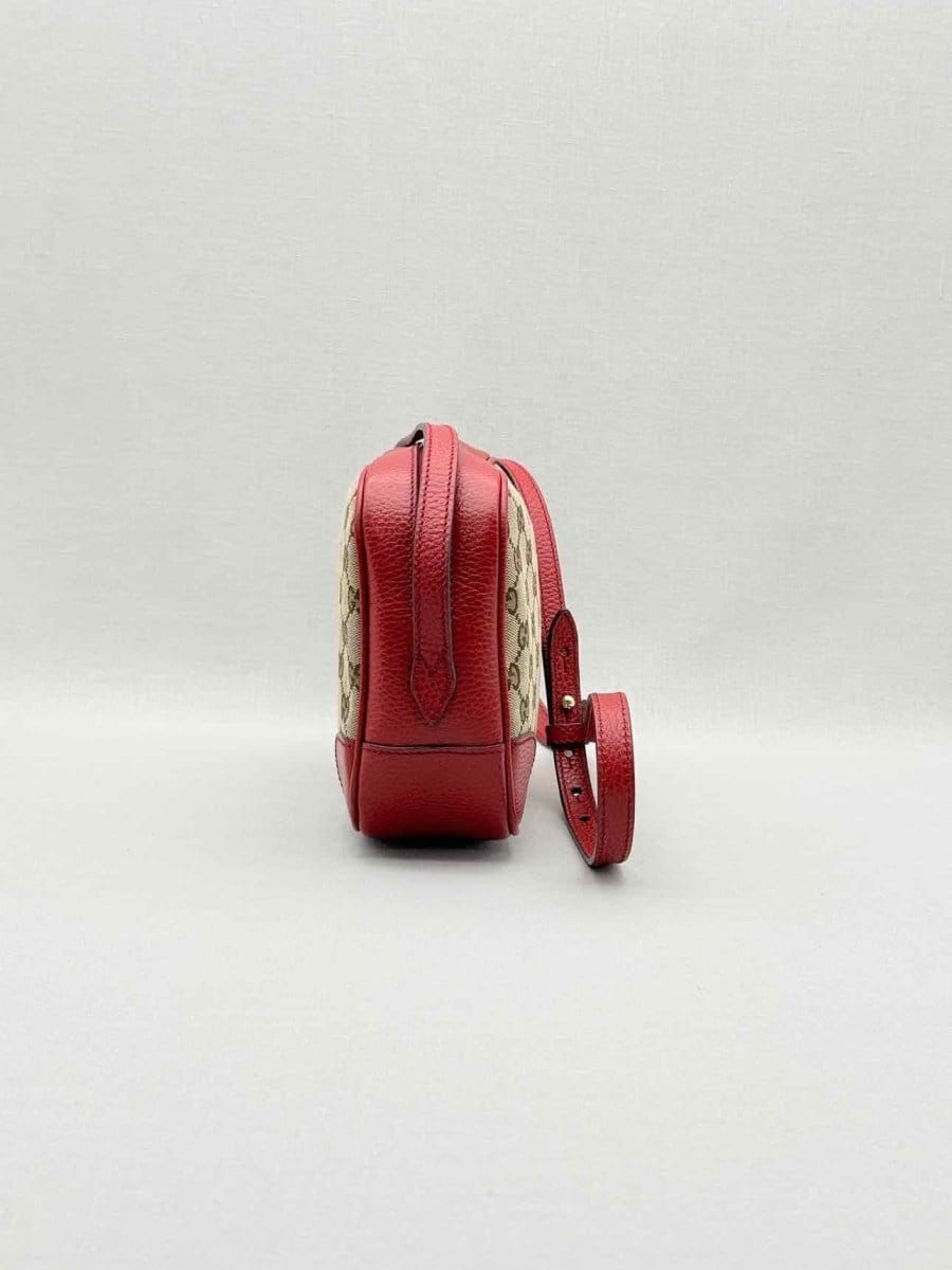 Gucci Bree Beige & Red GG Monogram Crossbody