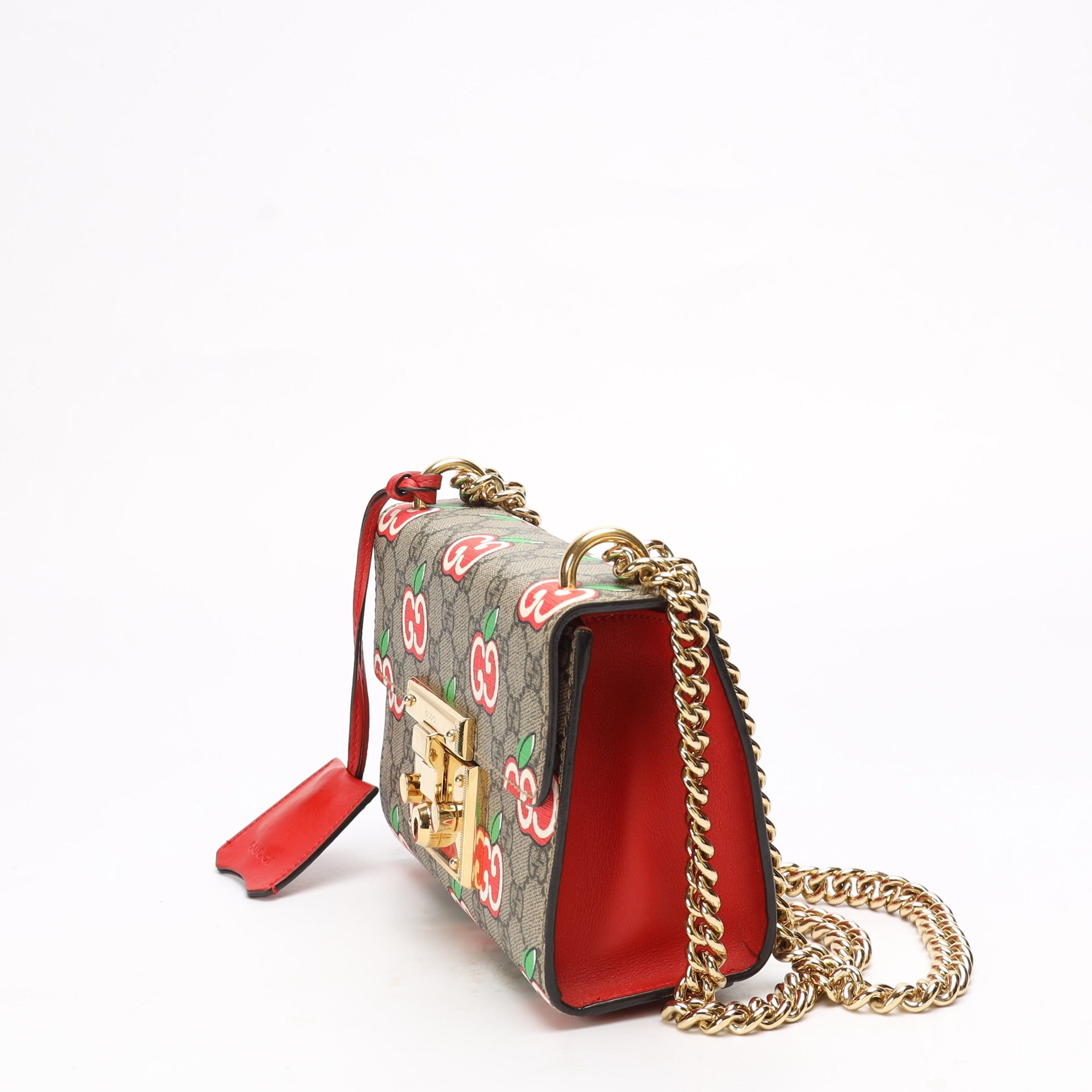 Gucci GG Apple Print Padlock Crossbody Bag