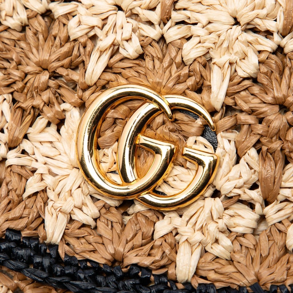 Gucci Small GG Marmont Raffia Crossbody