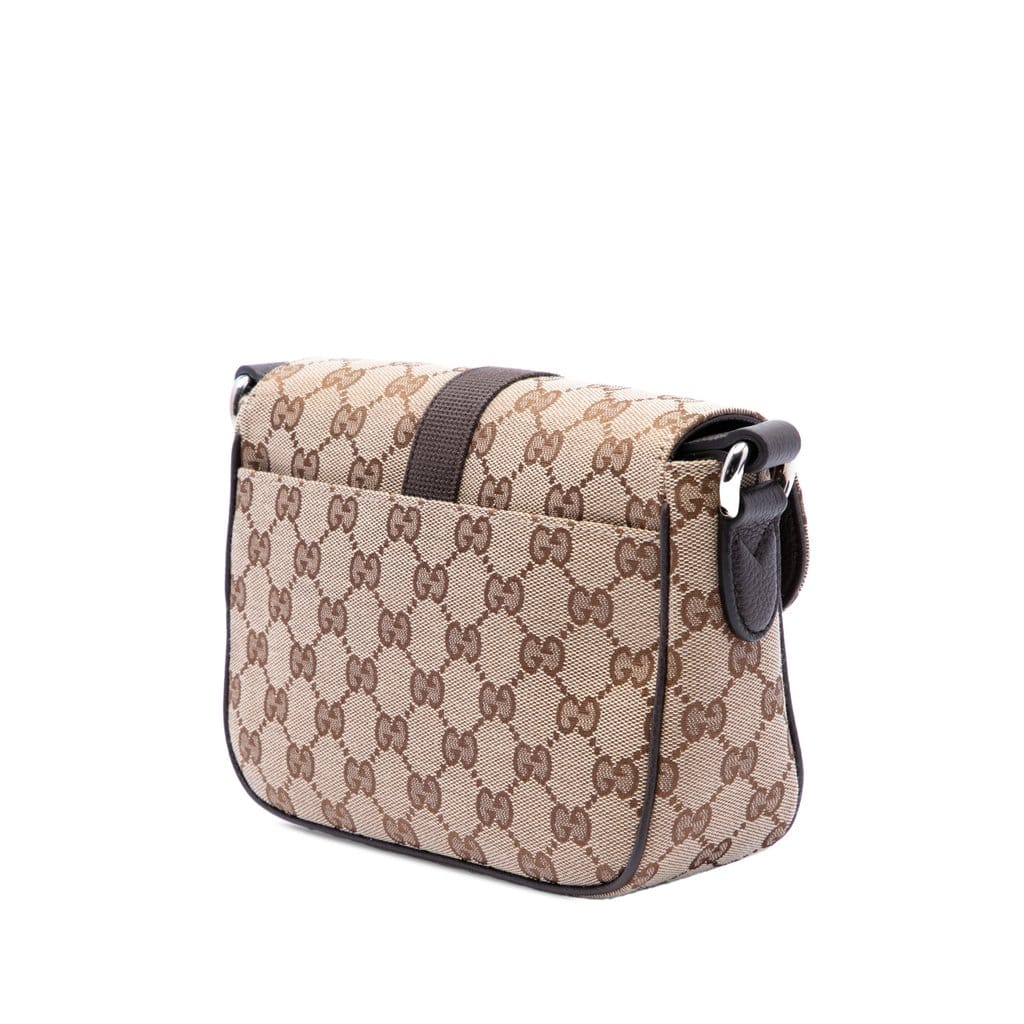Gucci GG Canvas Web Buckle Flap Crossbody