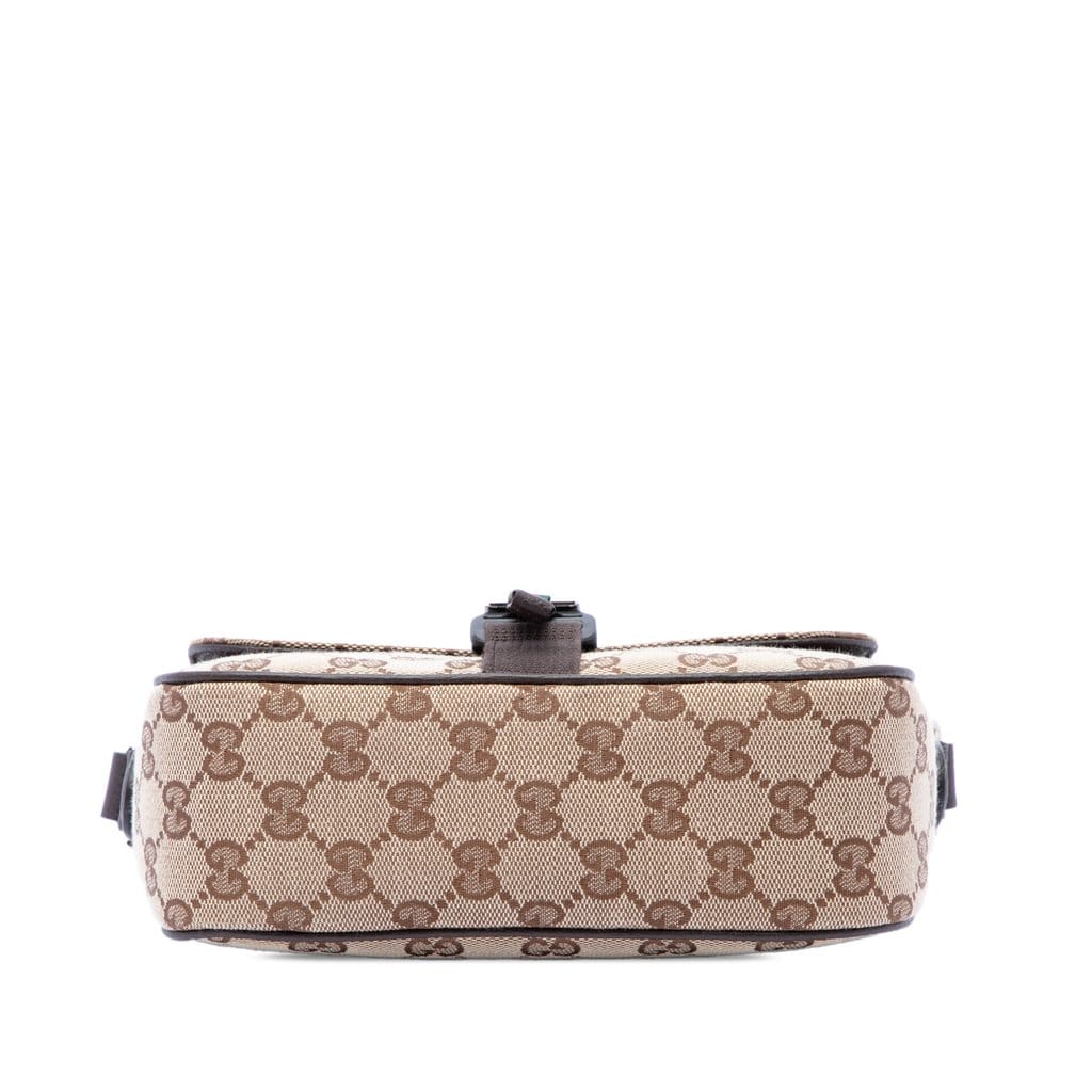 Gucci GG Canvas Web Buckle Flap Crossbody