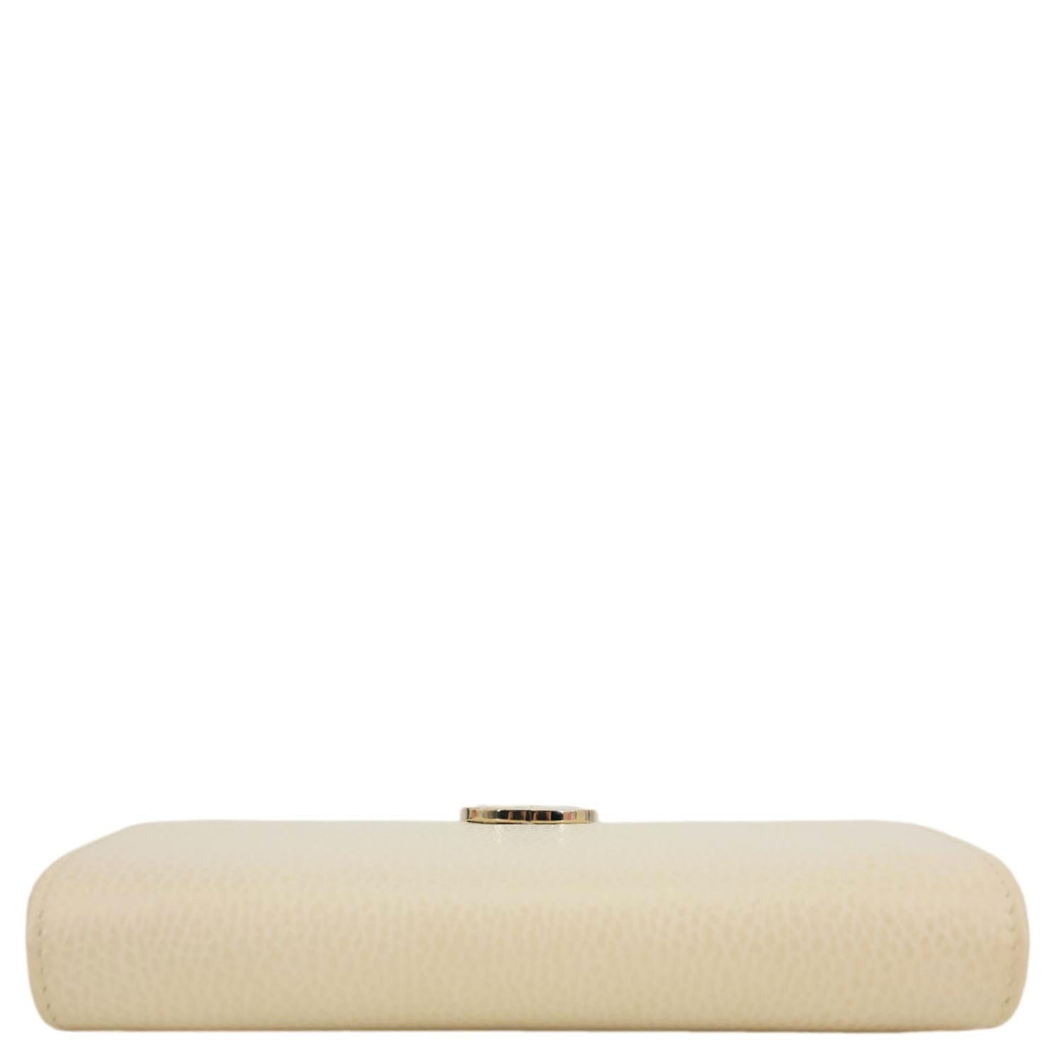 GUCCI GG Interlocking Leather Wallet On Chain Crossbody Bag Off White 615523