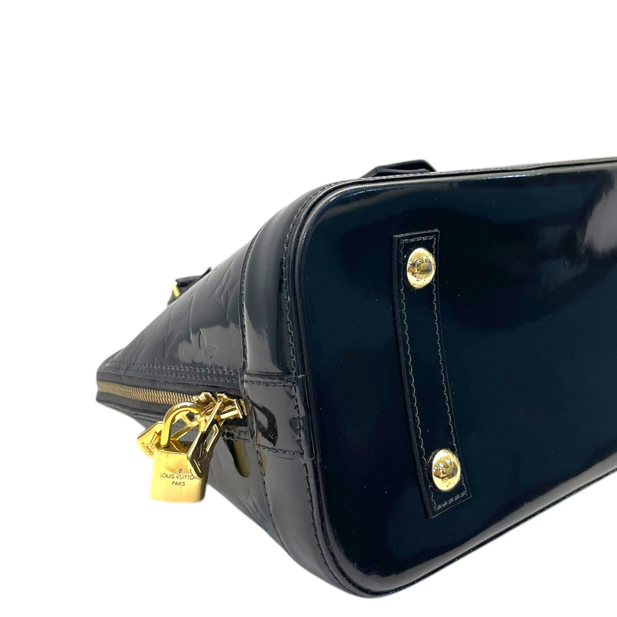 Louis Vuitton Alma PM Handbag Black Monogram Vernis