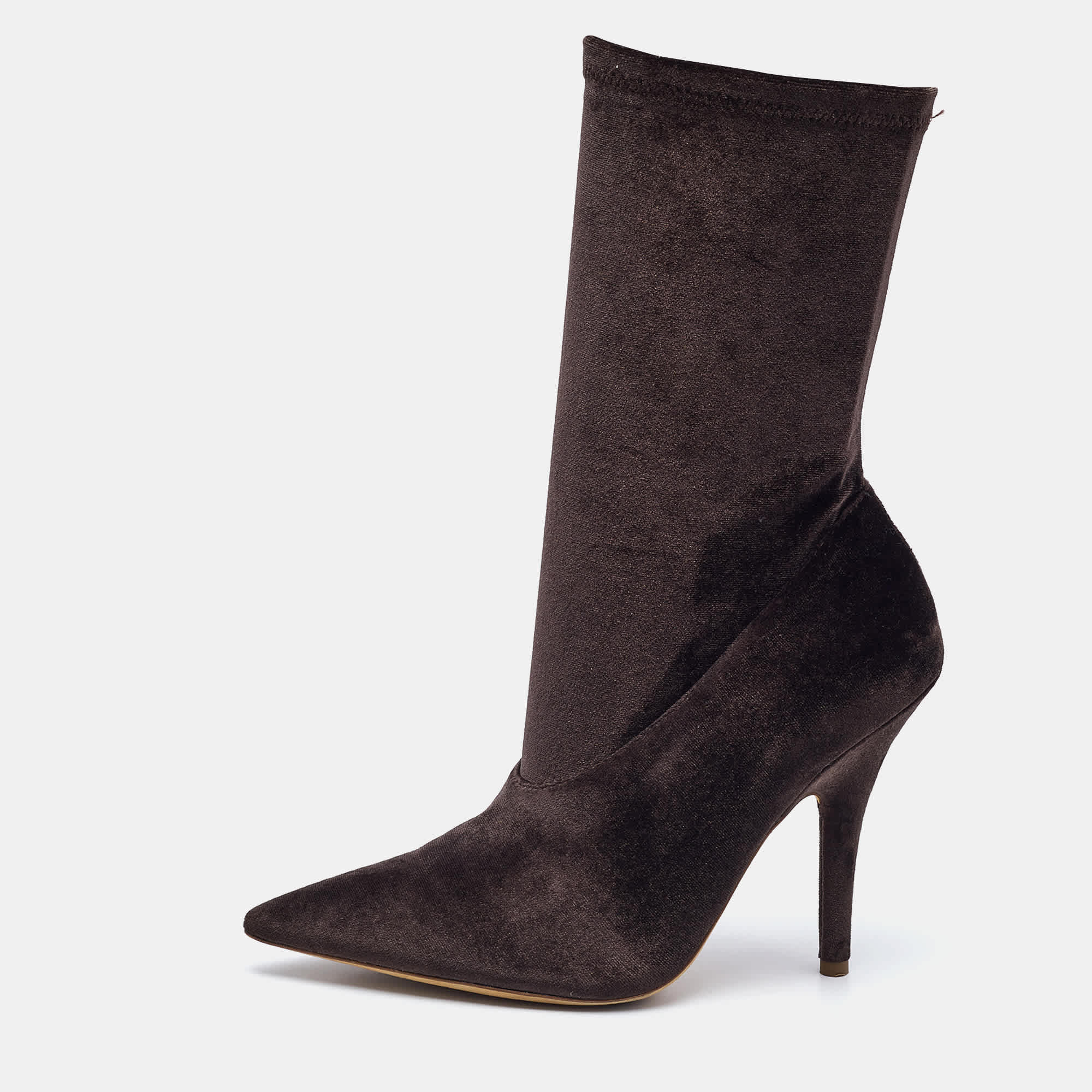 Yeezy Brown Velvet Season 5 Mid Calf Boots