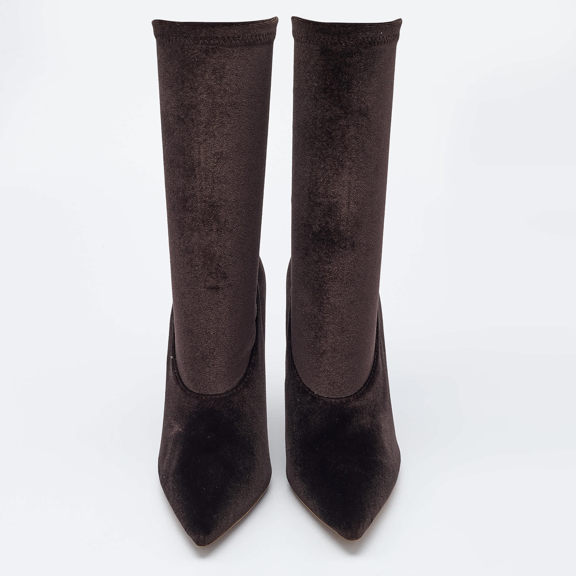 Yeezy Brown Velvet Season 5 Mid Calf Boots