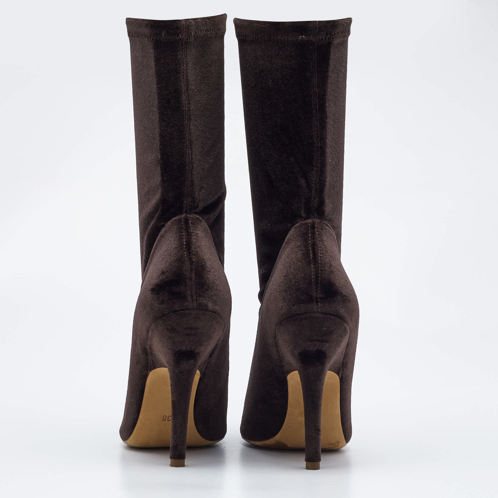 Yeezy Brown Velvet Season 5 Mid Calf Boots