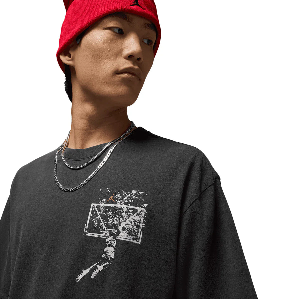 Air Jordan Brooklyn Men's Oversized Graphic T - Shirt Off Noir/Sail