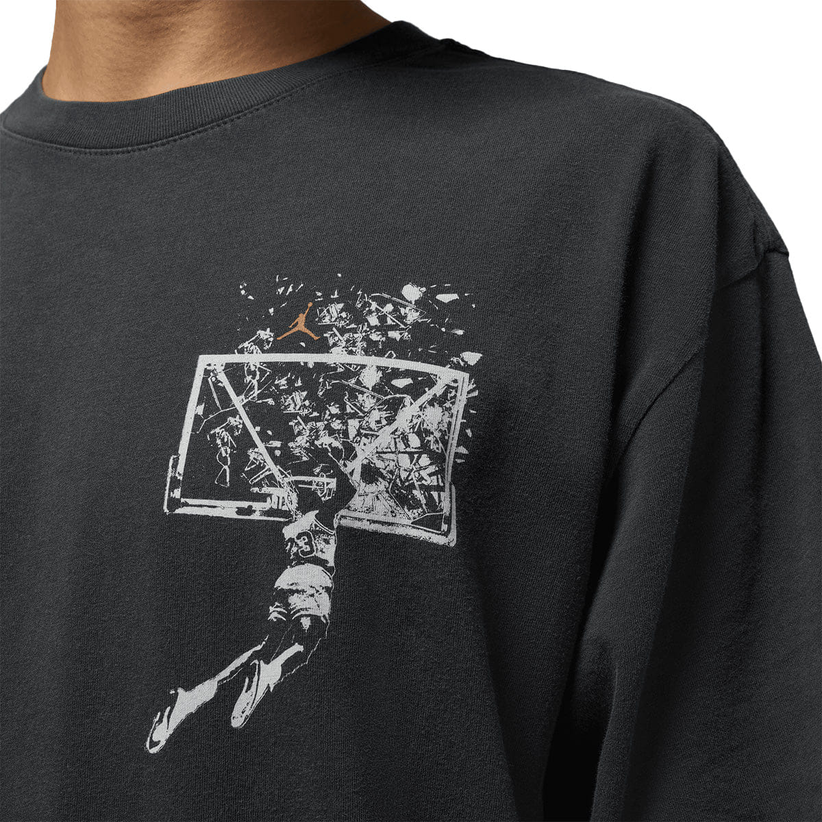 Air Jordan Brooklyn Men's Oversized Graphic T - Shirt Off Noir/Sail