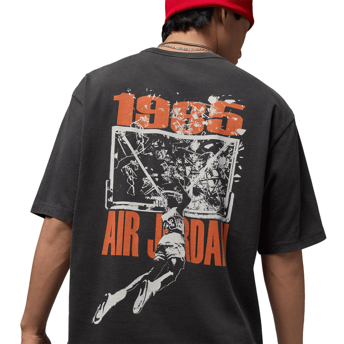 Air Jordan Brooklyn Men's Oversized Graphic T - Shirt Off Noir/Sail