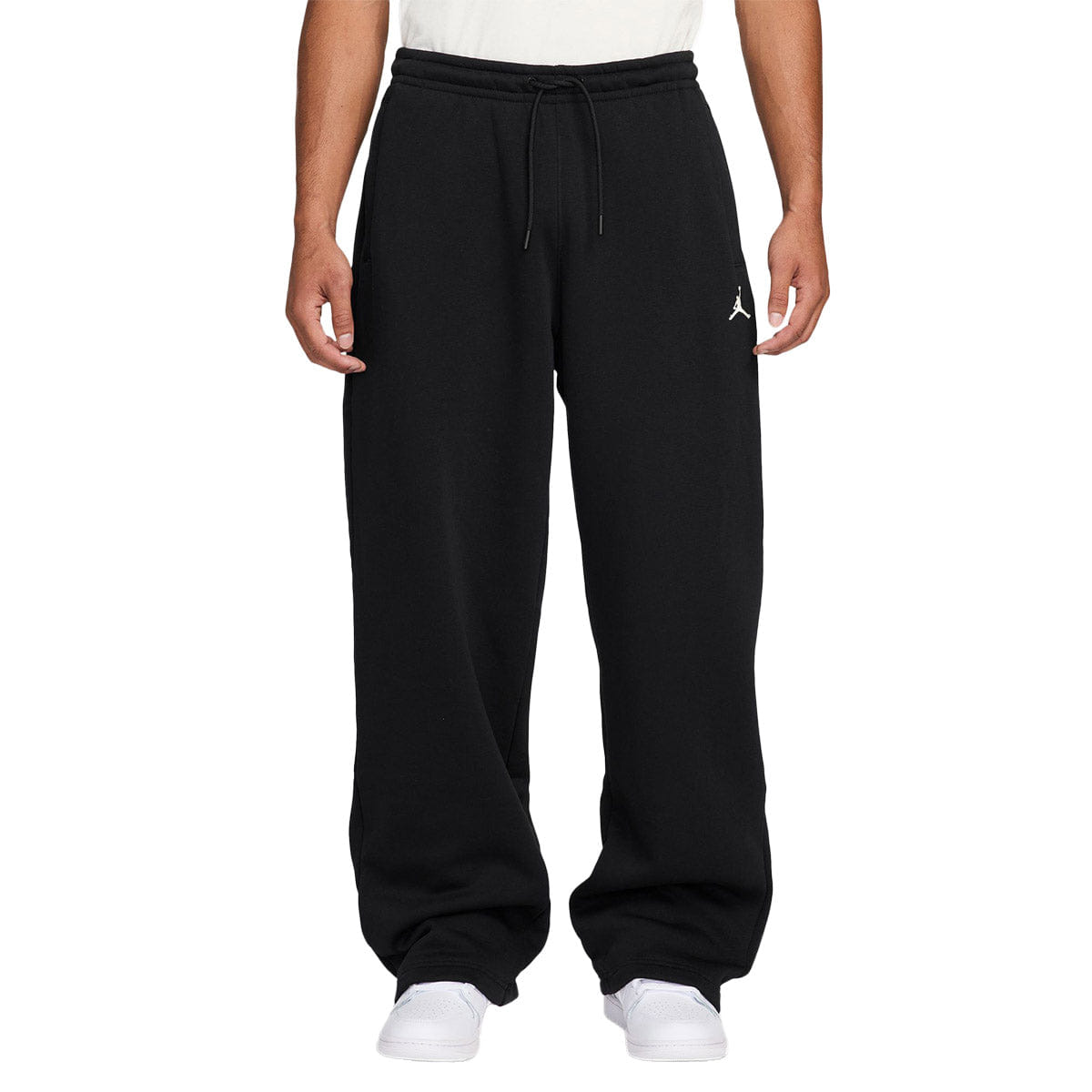 Air Jordan Brooklyn Fleece Men's Oversized Open - Hem Trousers Black/Sail