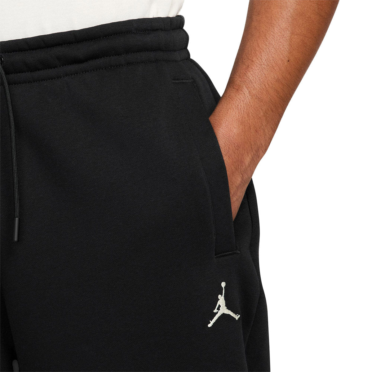 Air Jordan Brooklyn Fleece Men's Oversized Open - Hem Trousers Black/Sail