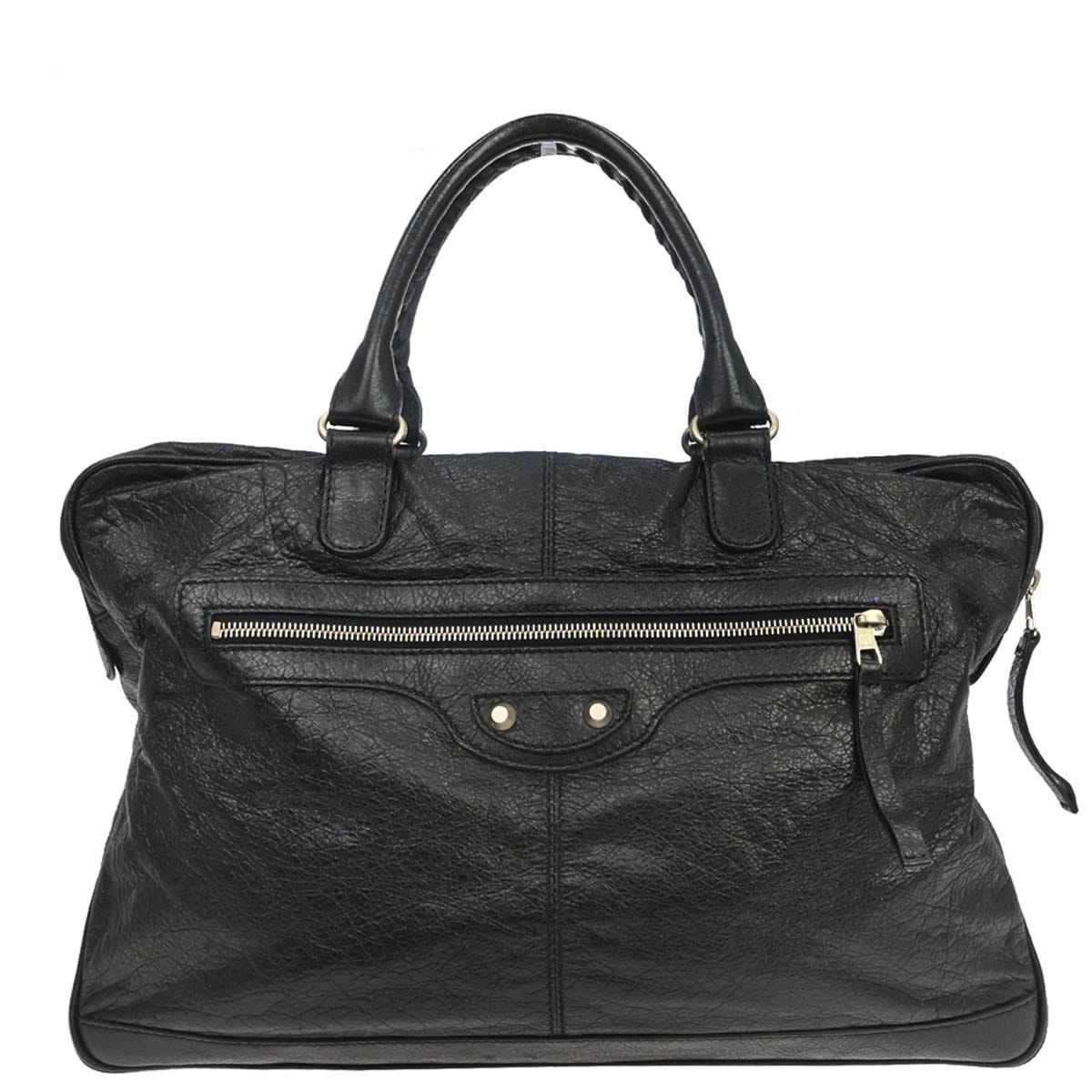 Balenciaga Black Lambskin Briefcase Business Handbag